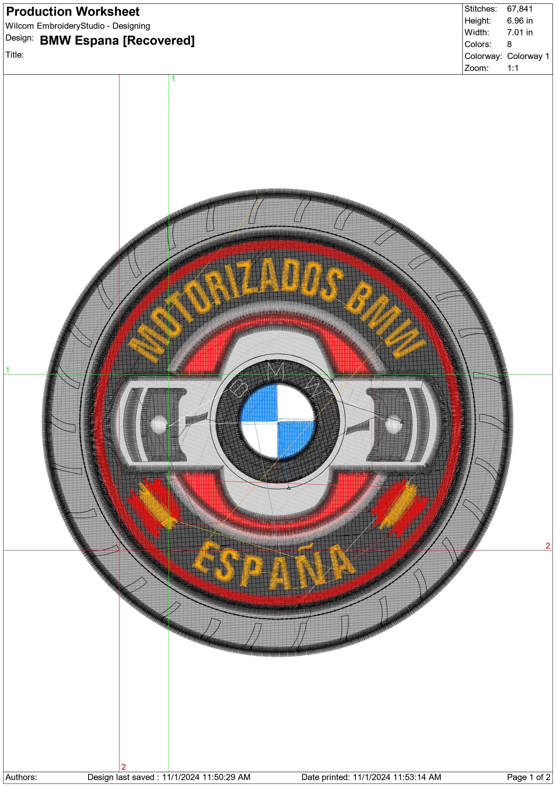 BMW Espana Motorbike Embroidery design - Motor Bike Company machine pattern embroidery file instant download — view 2