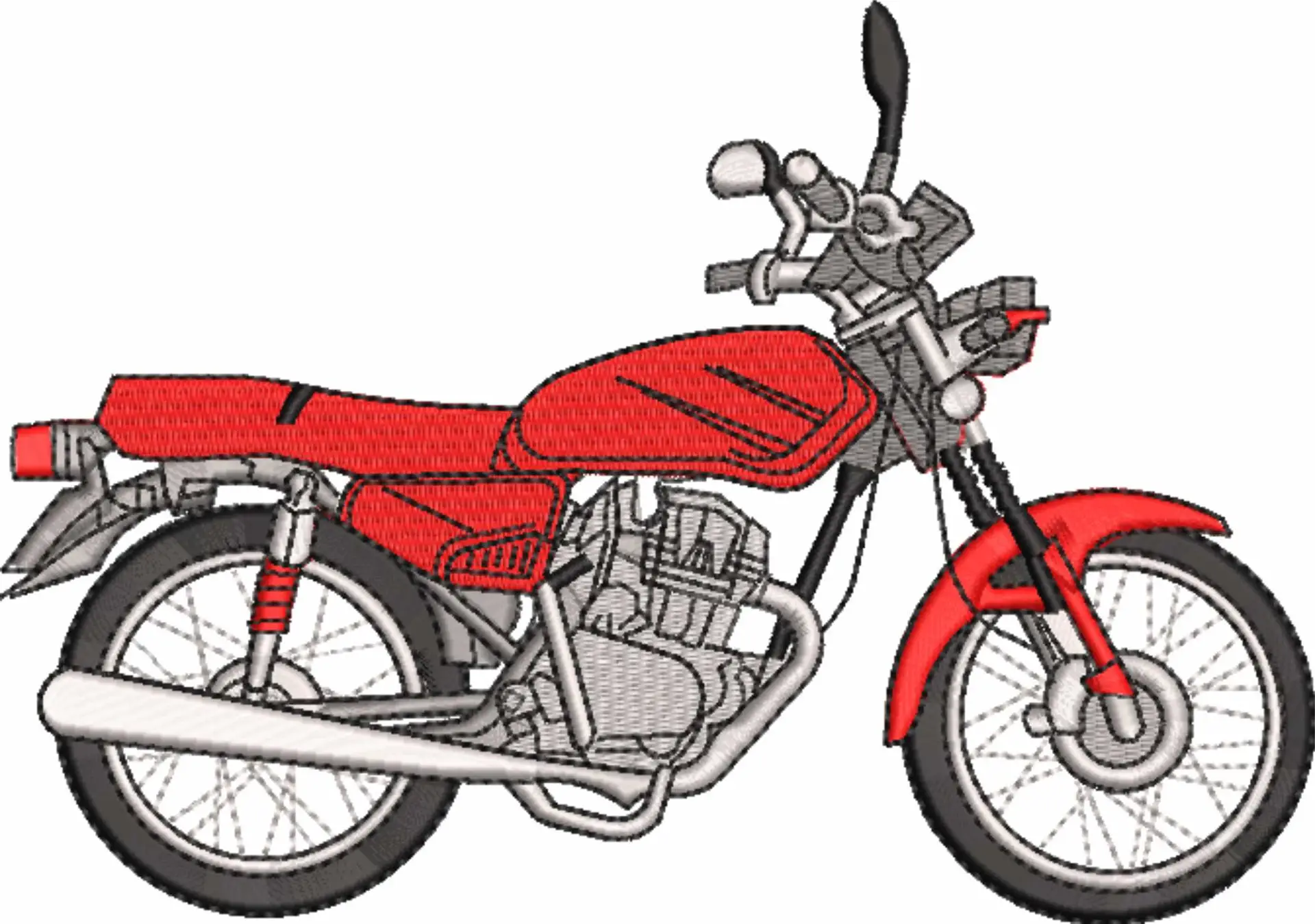 Commuter sit up Bike Motorbike Embroidery design - Motor Bike Company machine pattern embroidery file instant download — view 4