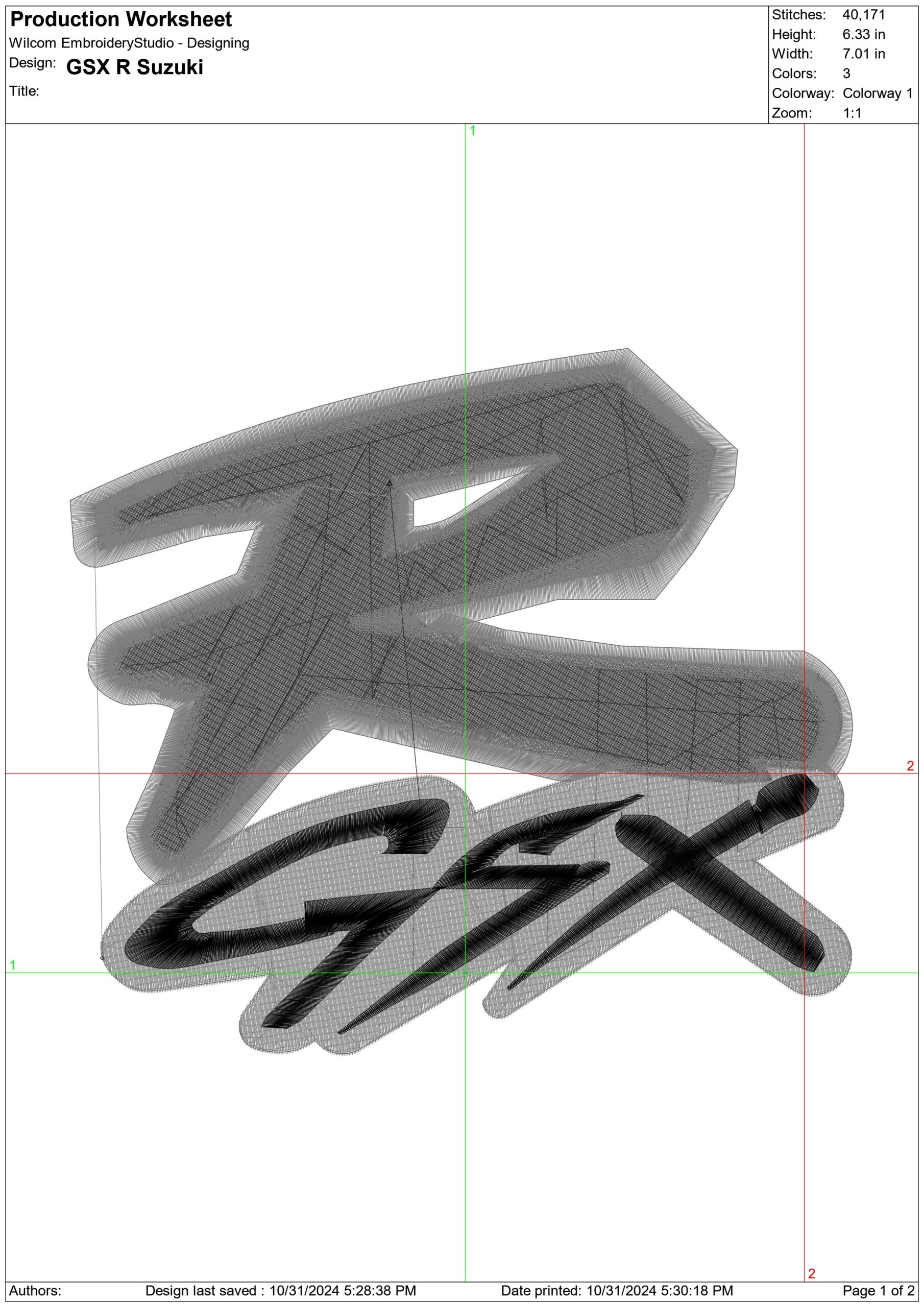 GSX R Motorbike Embroidery design - Motor Bike Company machine pattern embroidery file instant download — view 2