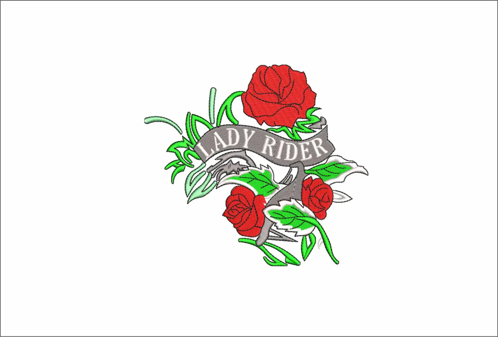 Lady Rider Motorbike Embroidery design - Motor Bike Company machine pattern embroidery file instant download