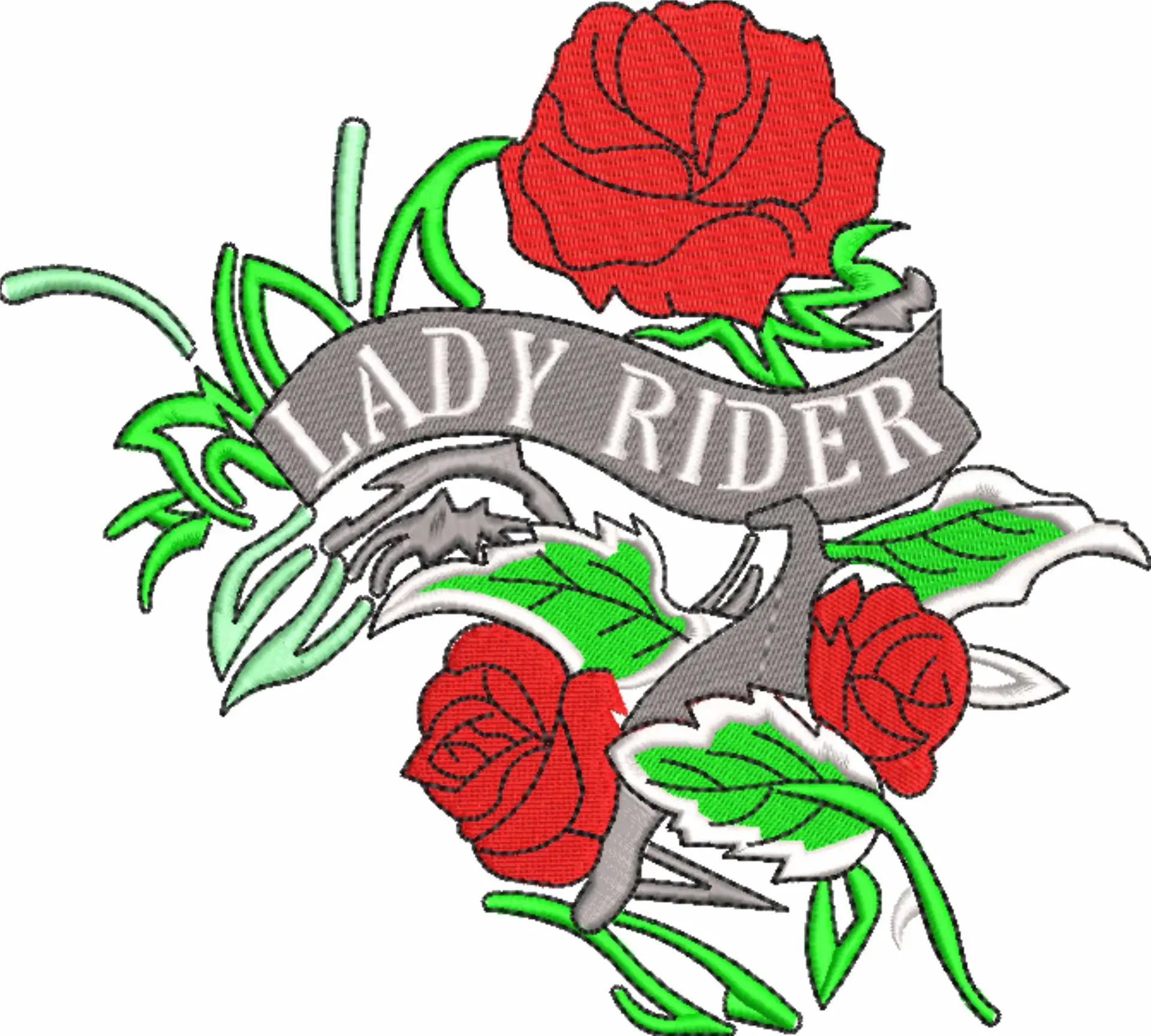 Lady Rider Motorbike Embroidery design - Motor Bike Company machine pattern embroidery file instant download — view 4