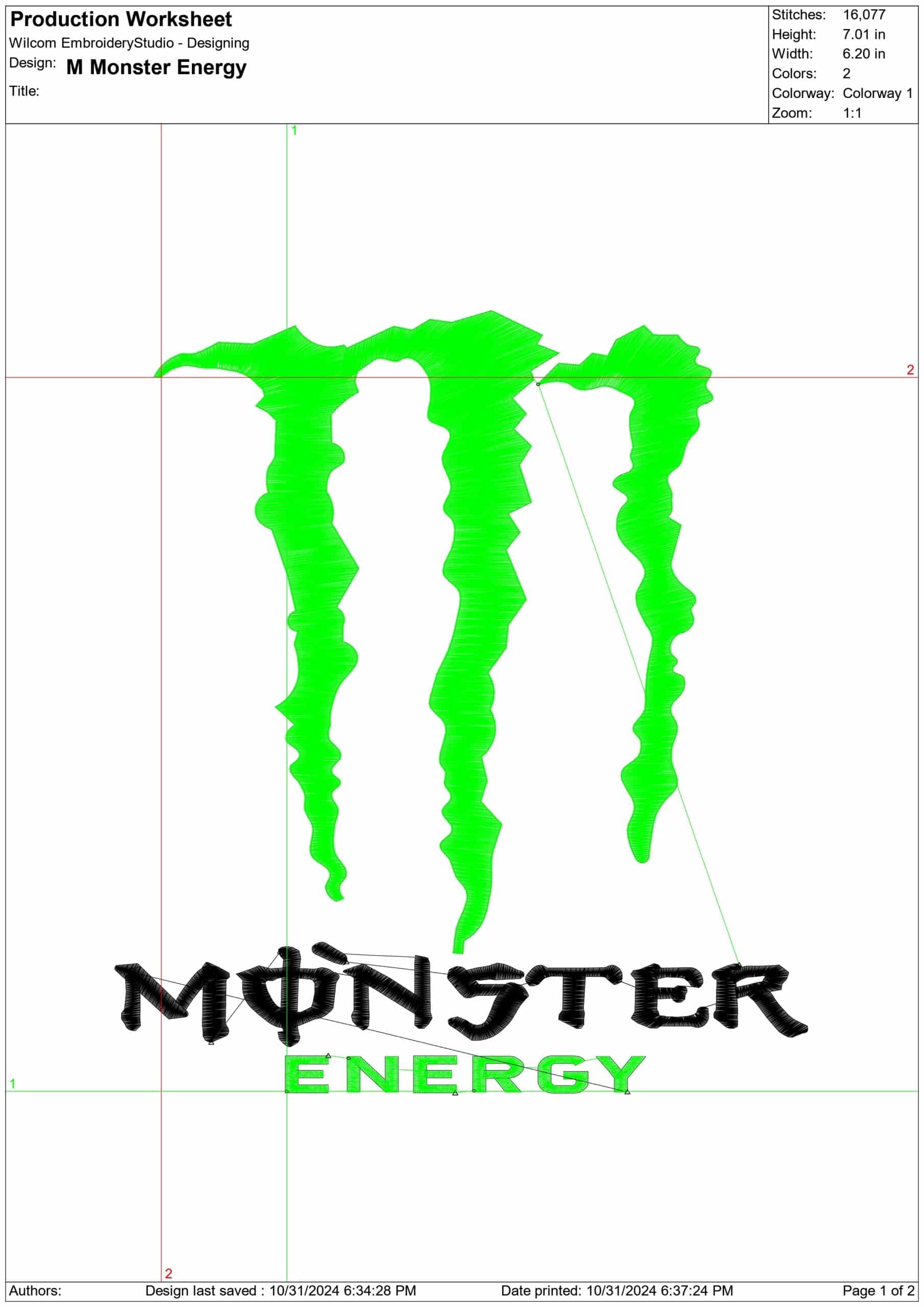 Monster Energy Motorbike Embroidery design - Motor Bike Company machine pattern embroidery file instant download — view 2
