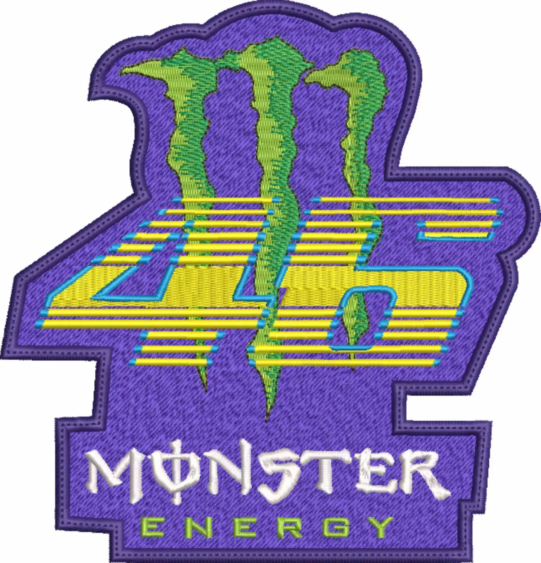 Monster Energy Valentino Rossi 46 Motorbike Embroidery design - Motor Bike Company machine pattern embroidery file instant download — view 4