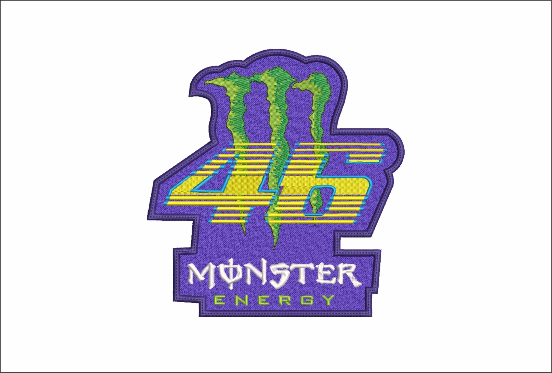 Monster Energy Valentino Rossi 46 Motorbike Embroidery design - Motor Bike Company machine pattern embroidery file instant download