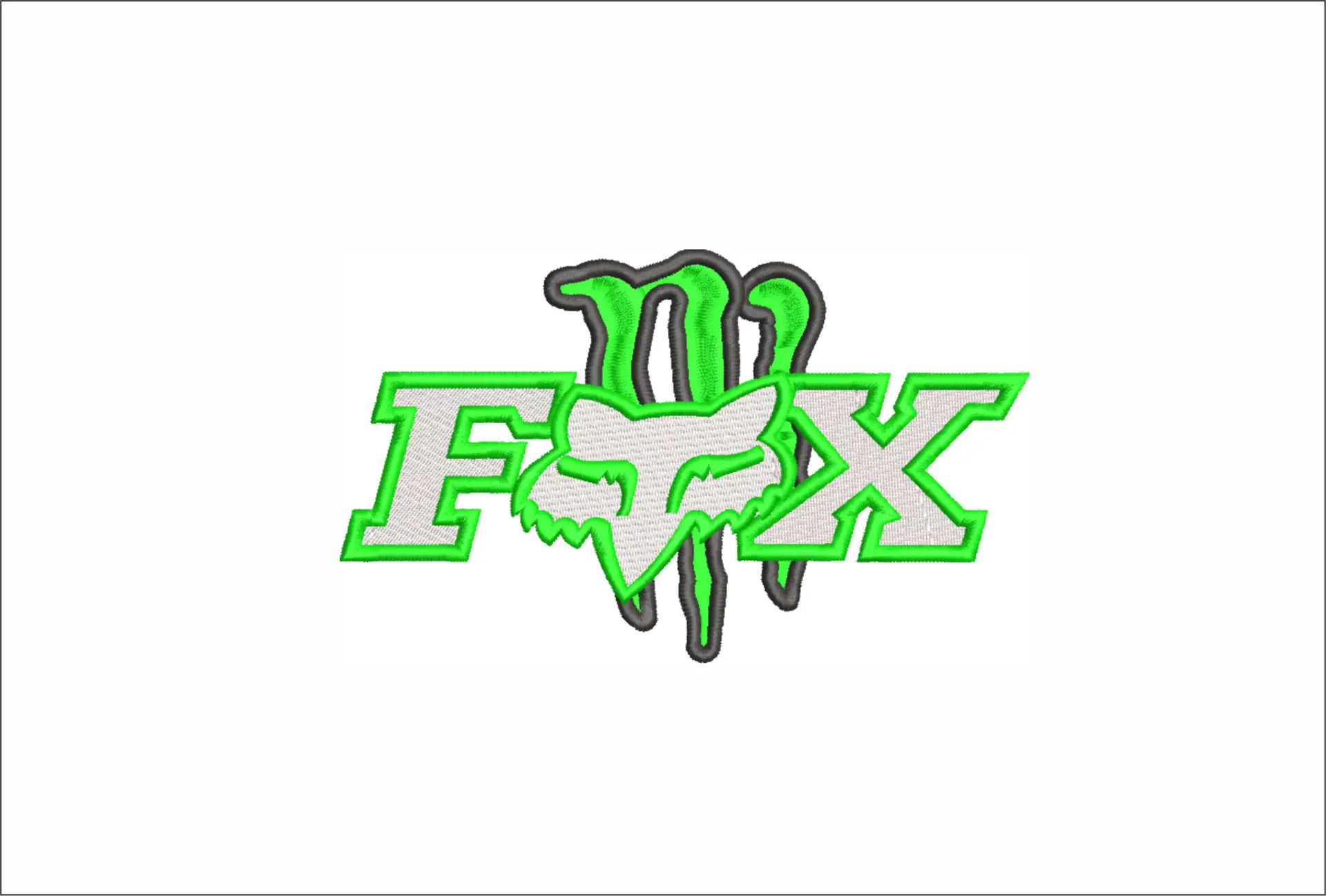 Monster Energy Fox Motorcross Motorbike Embroidery design - Motor Bike Company machine pattern embroidery file instant download