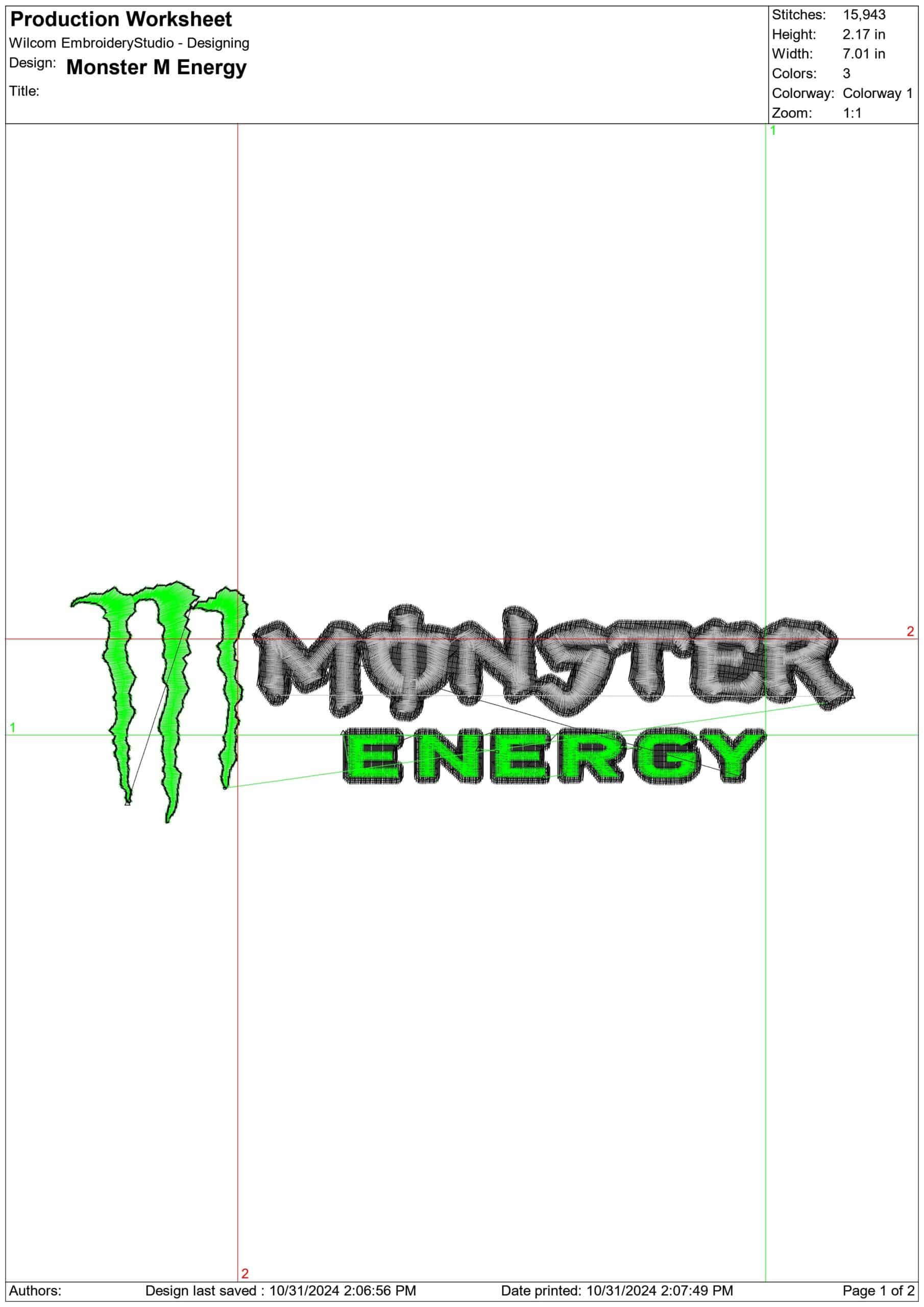 Monster Energy Motorbike Embroidery design - Motor Bike Company machine pattern embroidery file instant download — view 2