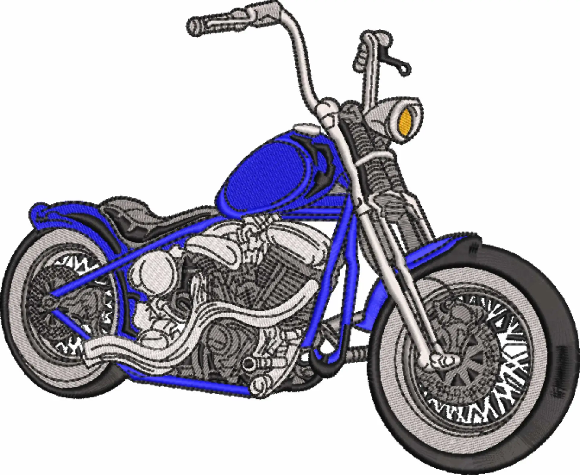 Soft tail Motorbike Embroidery design - Motor Bike Company machine pattern embroidery file instant download — view 4
