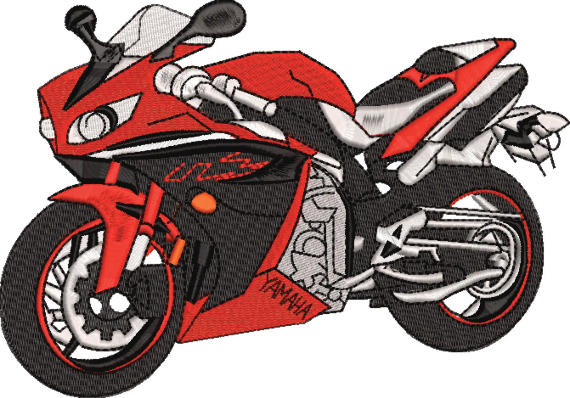 Sports Bike Motorbike Embroidery design - Motor Bike Company machine pattern embroidery file instant download — view 4