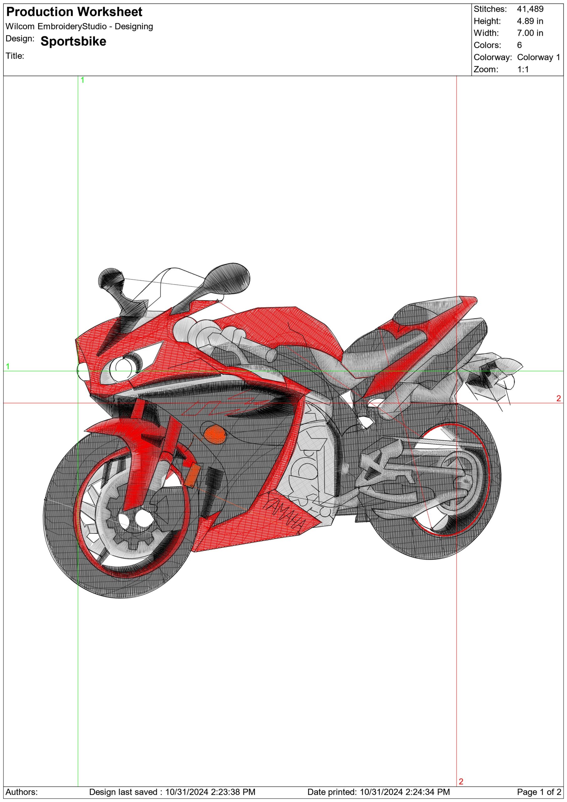 Sports Bike Motorbike Embroidery design - Motor Bike Company machine pattern embroidery file instant download — view 2
