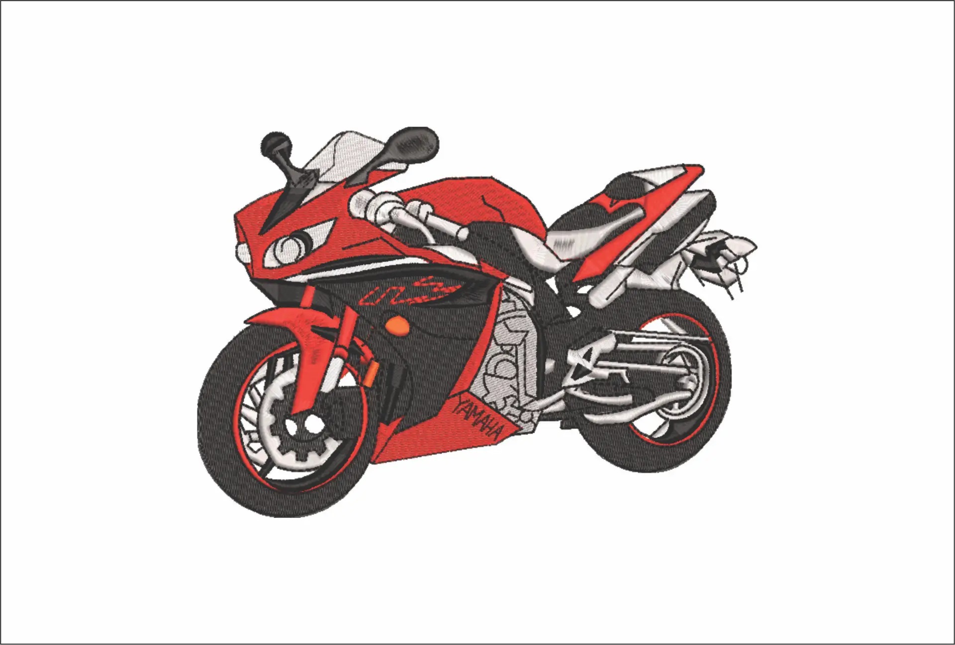 Sports Bike Motorbike Embroidery design - Motor Bike Company machine pattern embroidery file instant download