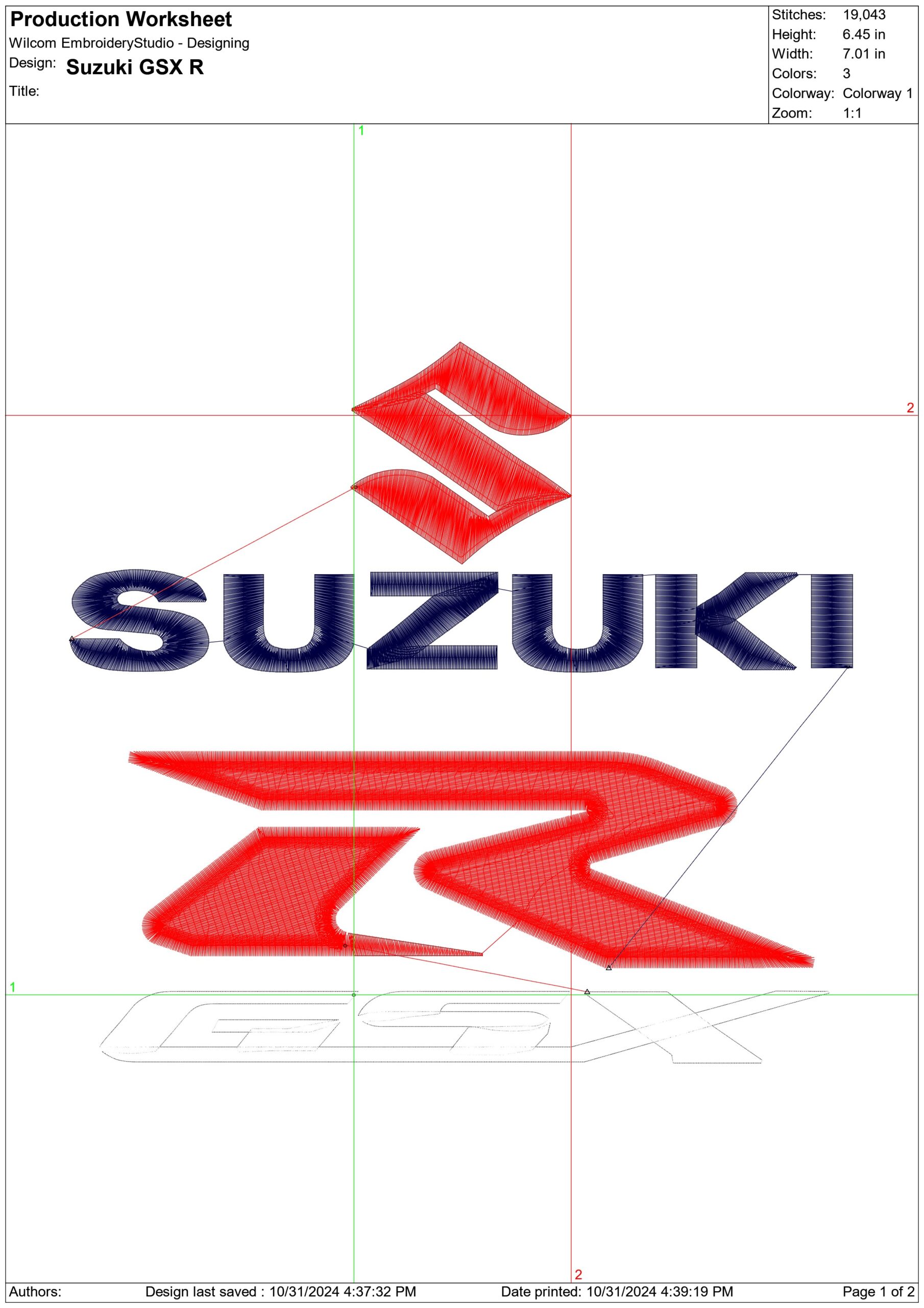 Suzuki Motorbike Embroidery design - Motor Bike Company machine pattern embroidery file instant download — view 2