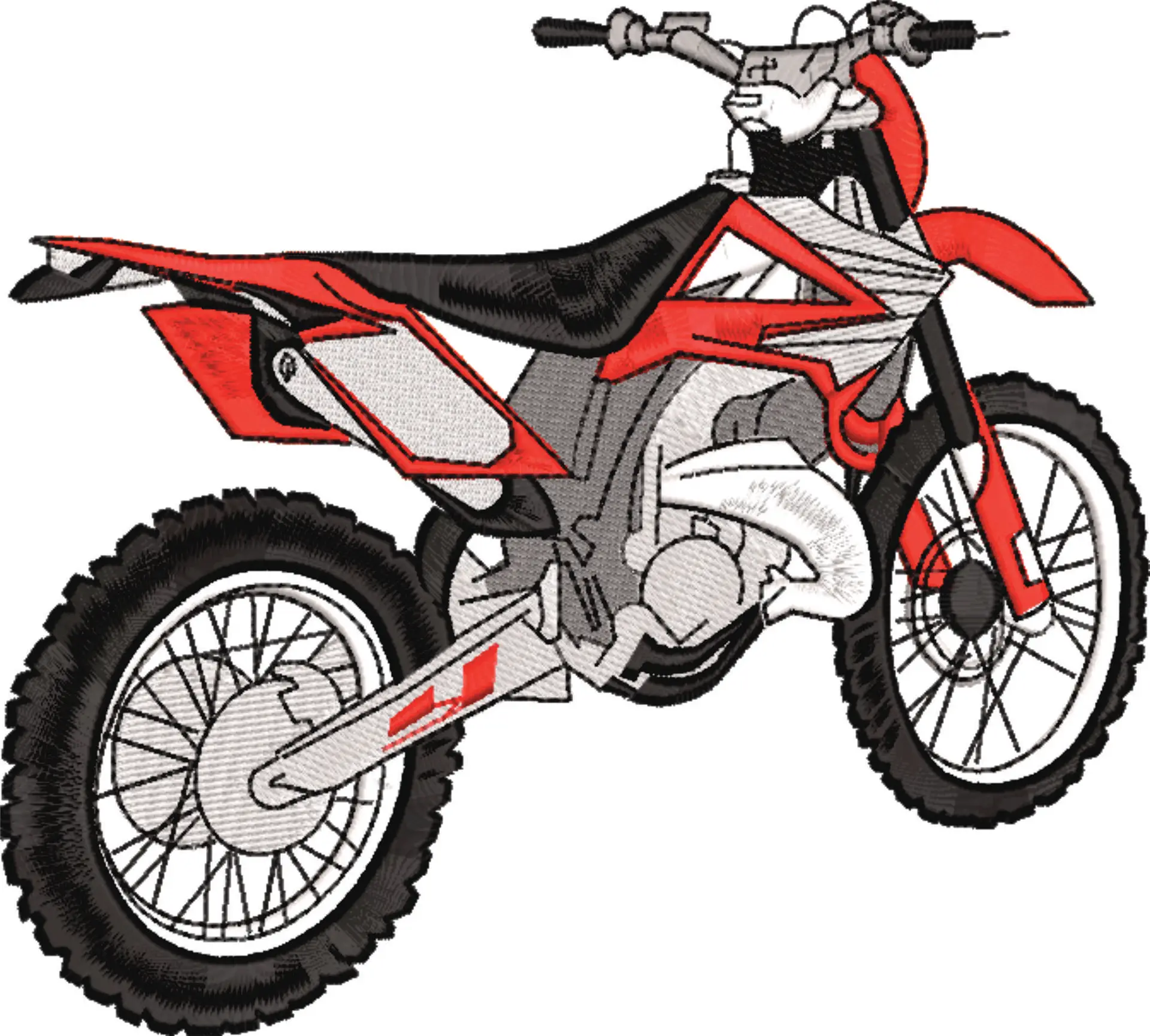 Trials Motocross Motorbike Embroidery design - Motor Bike Company machine pattern embroidery file instant download — view 4