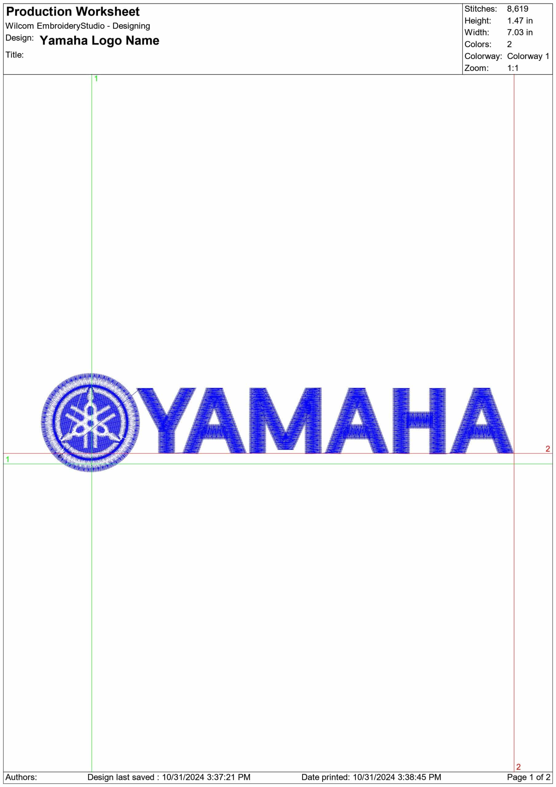 Yamaha Logo and Name Motorbike Embroidery design - Motor Bike Company machine pattern embroidery file instant download — view 2