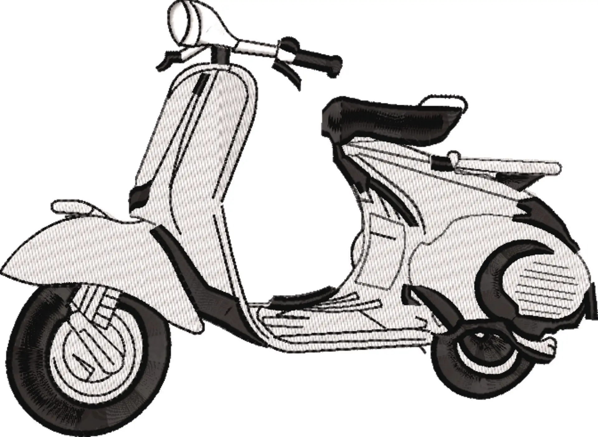 Scooter Lambreta Motocross Motorbike Embroidery design - Motor Bike Company machine pattern embroidery file instant download — view 4