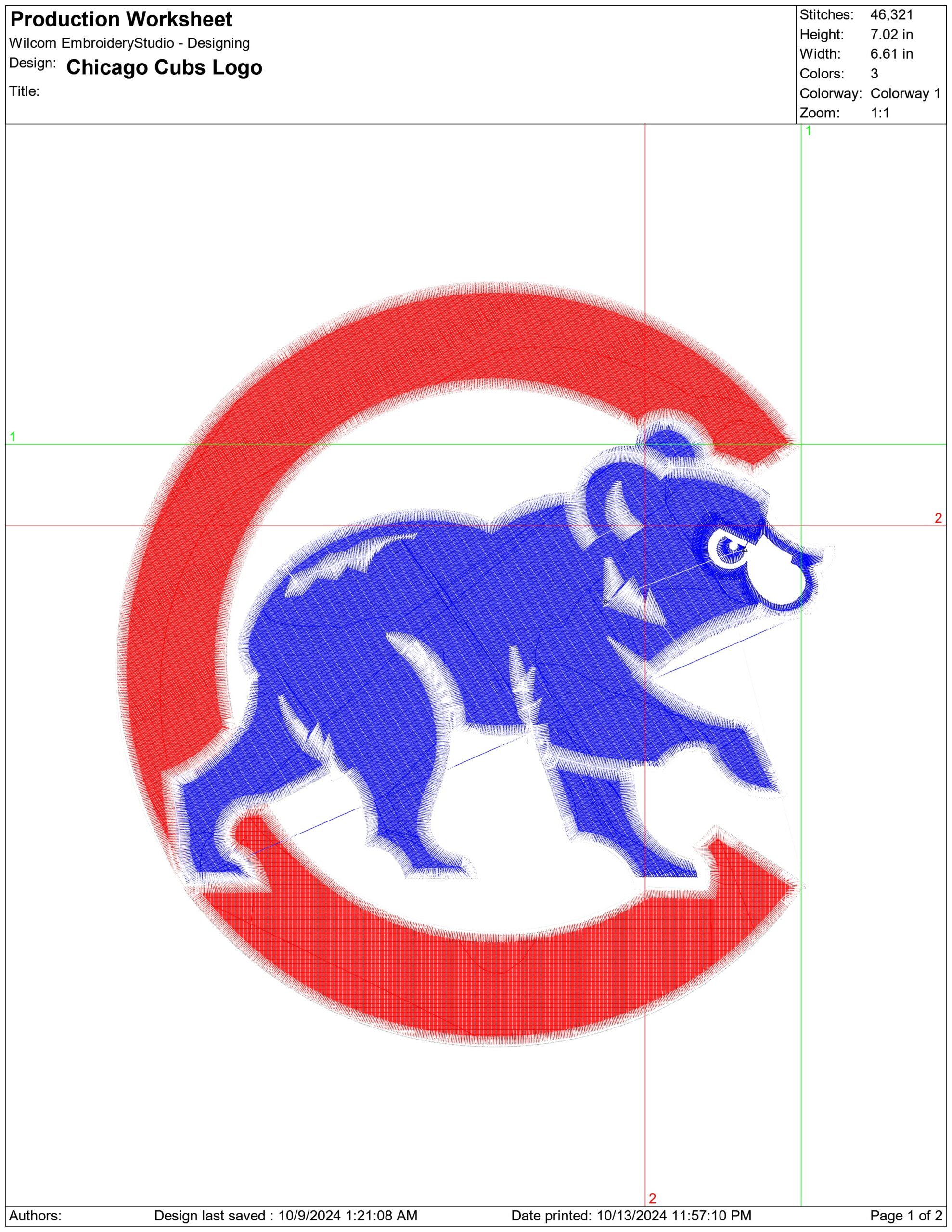 Chicago Cubs emblem - Major league Baseball logo - MLB embroidery machine pattern embroidery file - instant download — view 2