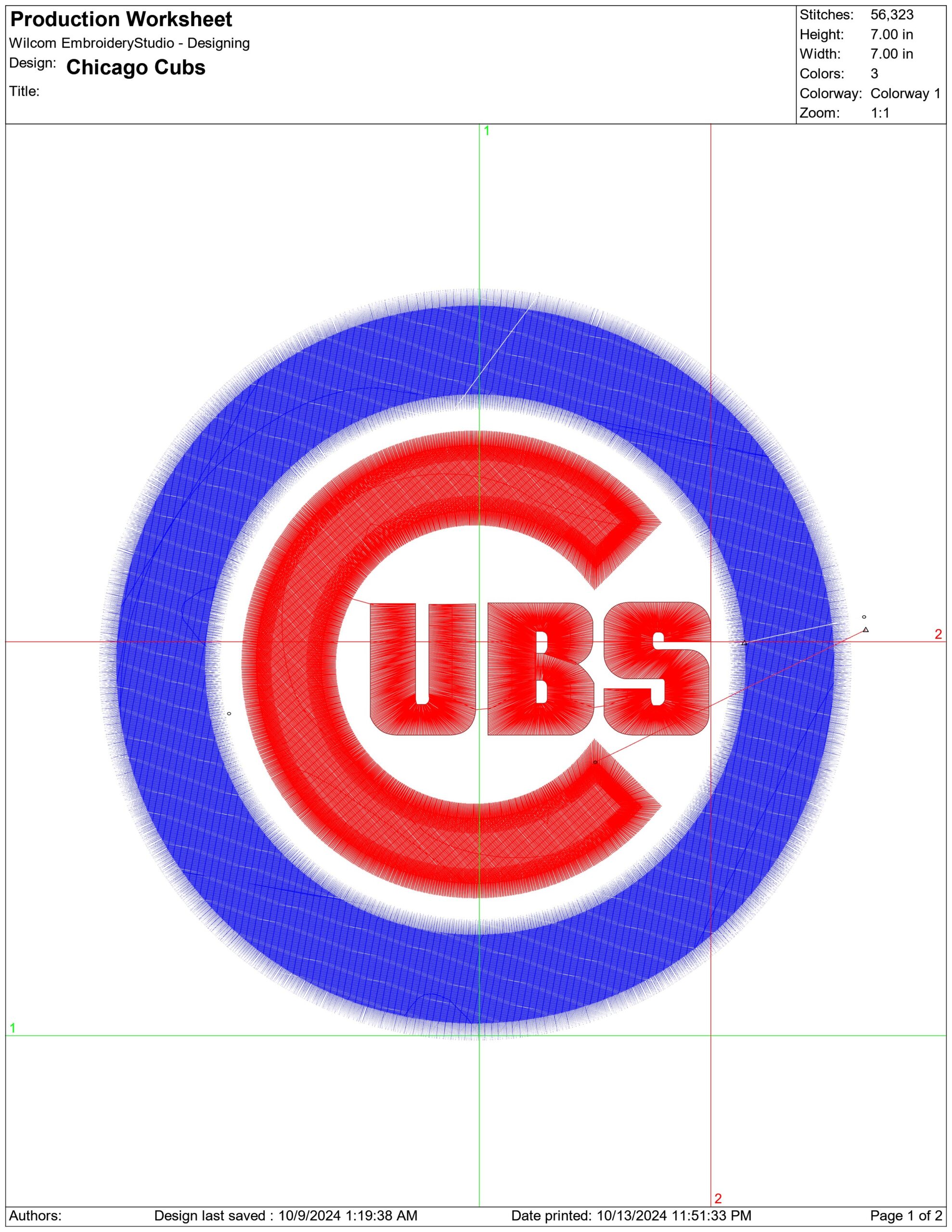 Chicago Cubs emblem - Major league Baseball logo - MLB embroidery machine pattern embroidery file - instant download — view 2