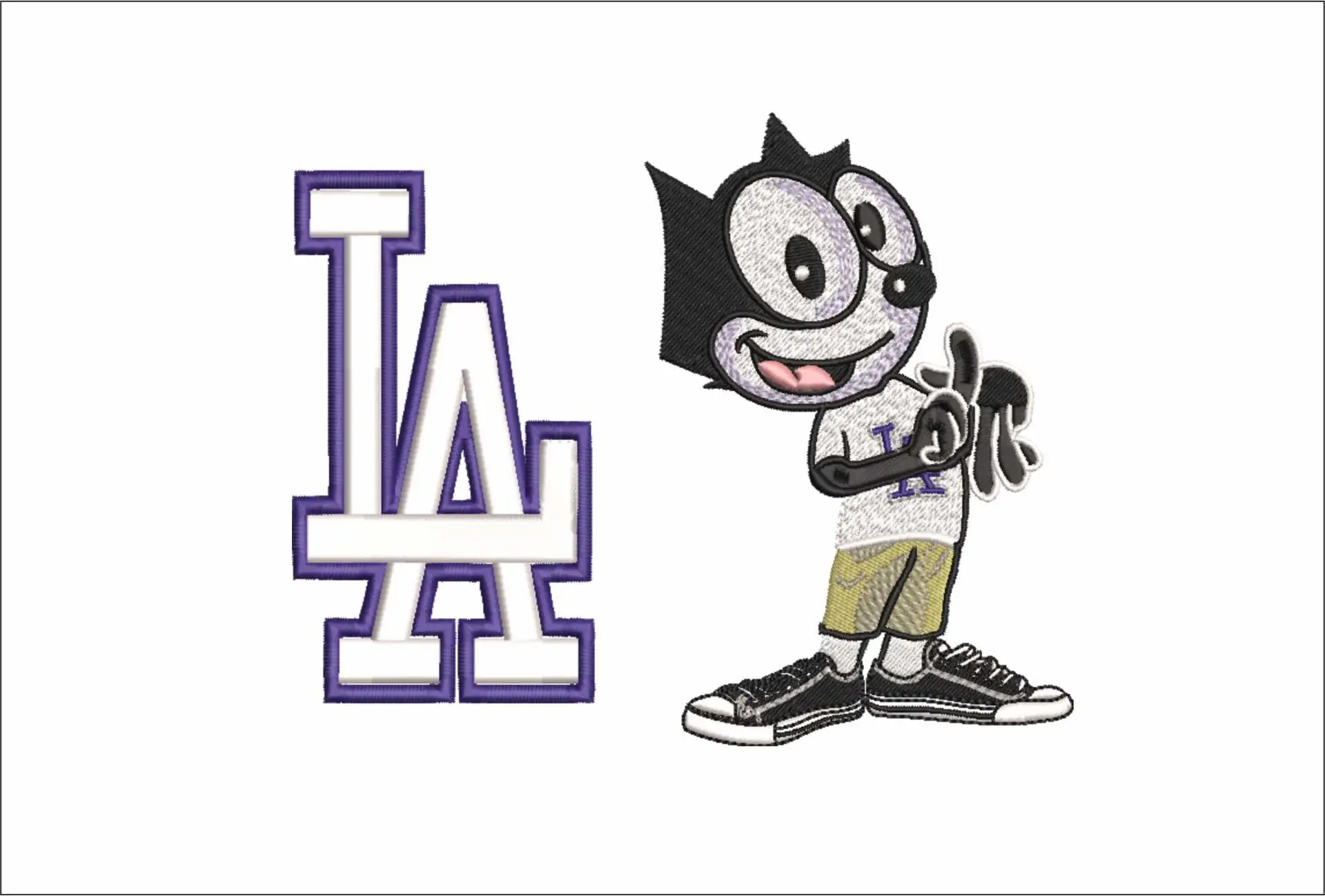 LA Dodgers Felix - Major league Baseball logo - MLB embroidery machine pattern embroidery file - instant download