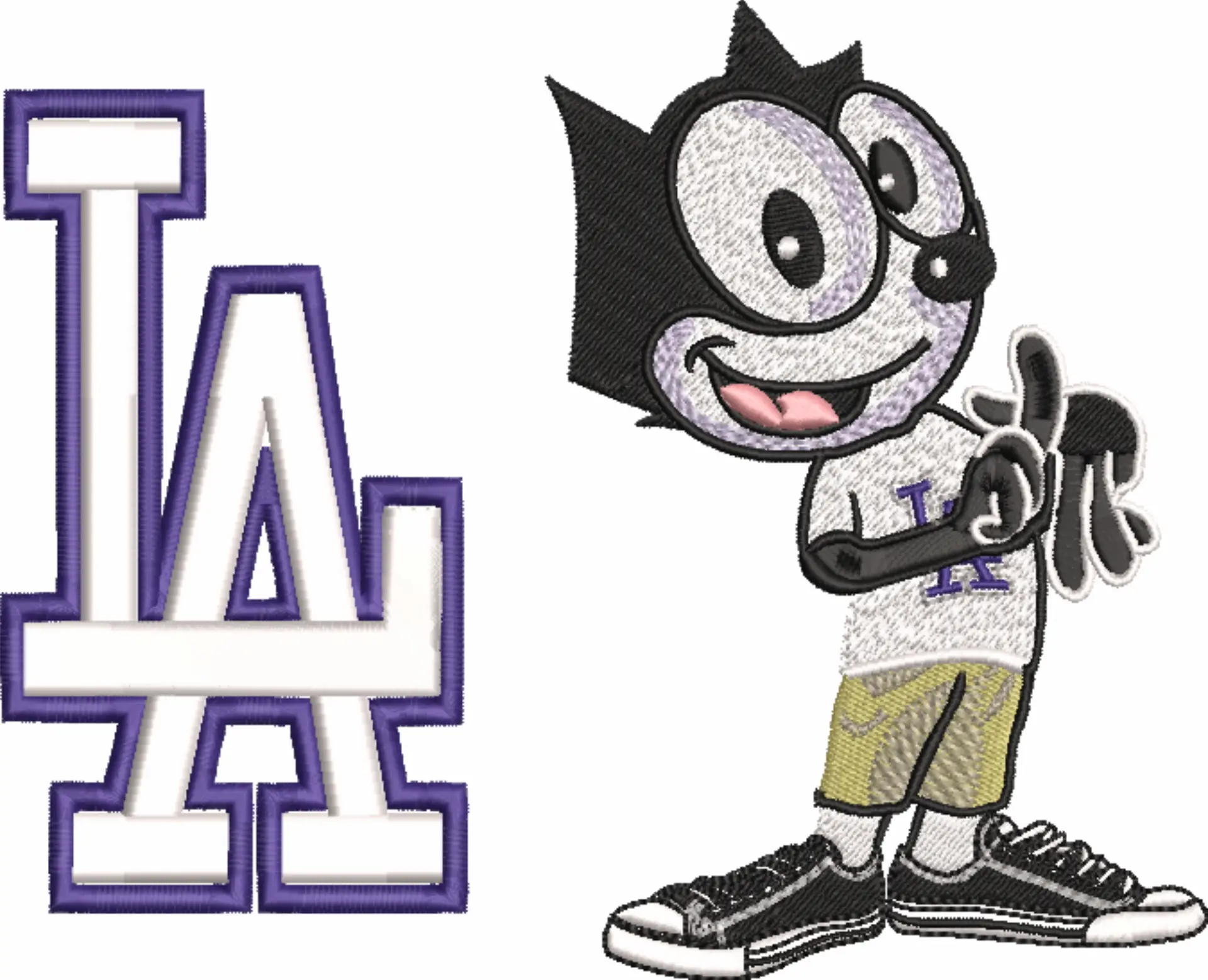 LA Dodgers Felix - Major league Baseball logo - MLB embroidery machine pattern embroidery file - instant download — view 2