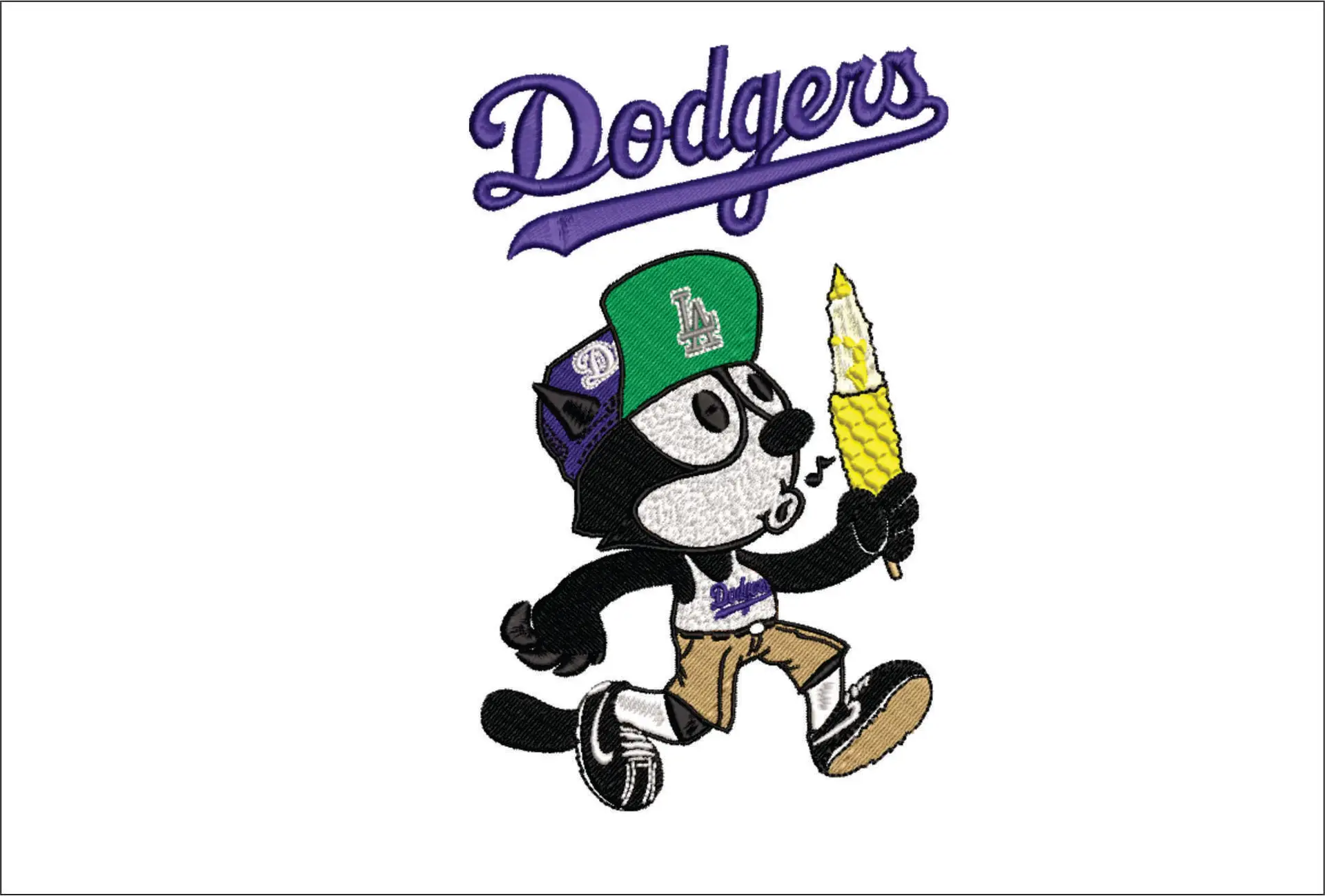 LA Dodgers Felix - Major league Baseball logo 2024 World Series - MLB embroidery machine pattern embroidery file - instant download