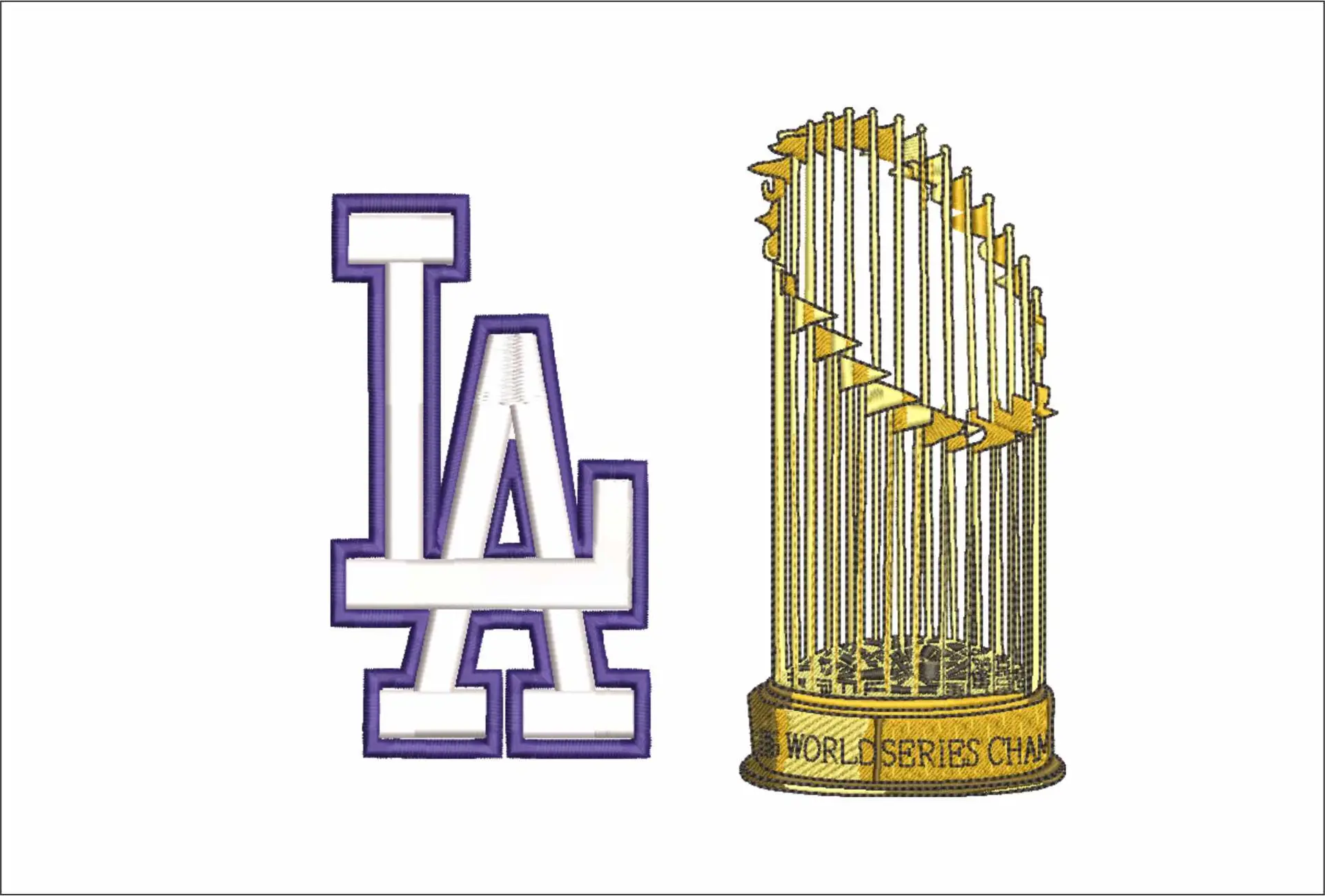LA Dodgers - Major league Baseball logo 2024 World Series - MLB embroidery machine pattern embroidery file - instant download