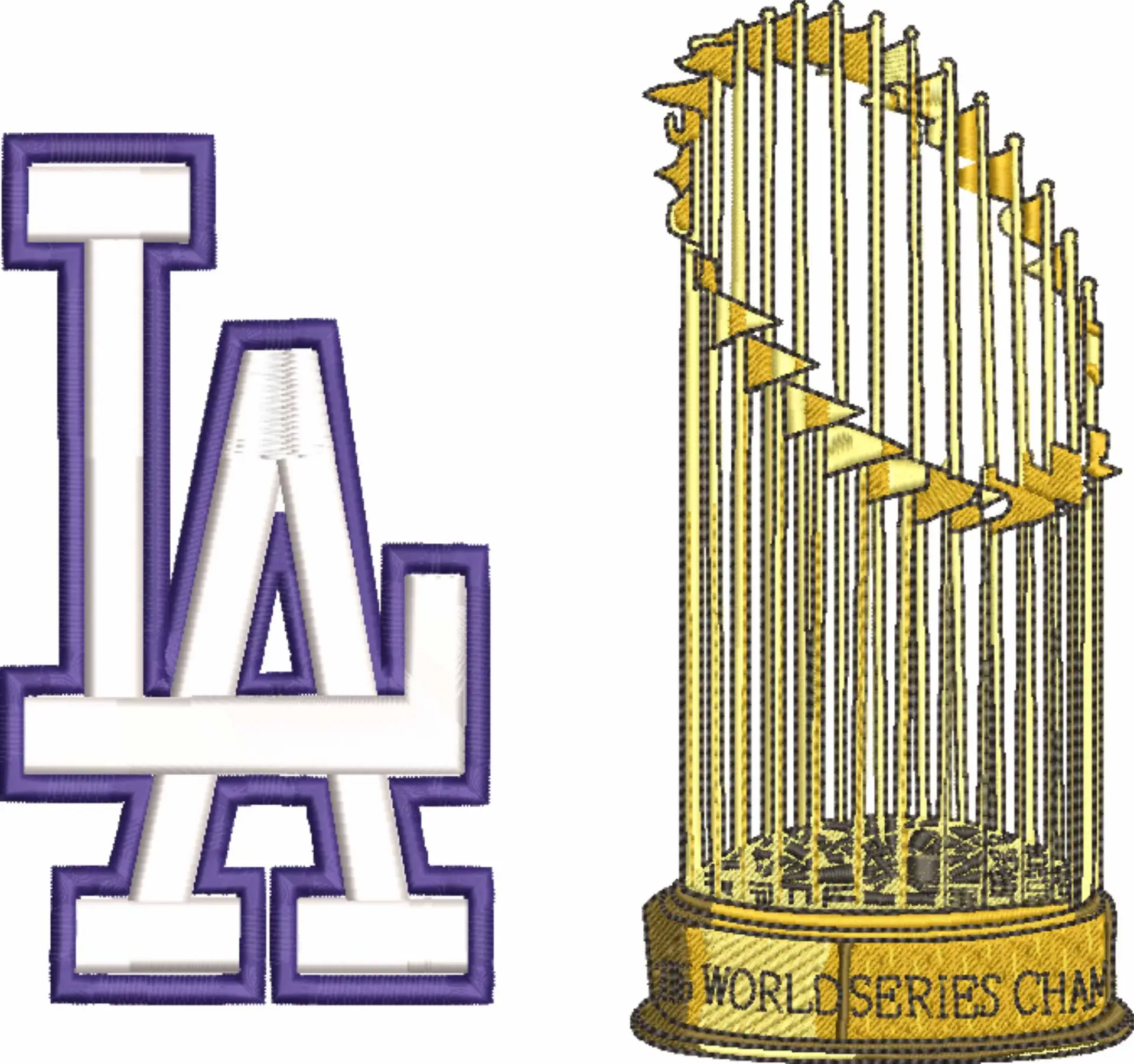 LA Dodgers - Major league Baseball logo 2024 World Series - MLB embroidery machine pattern embroidery file - instant download — view 4