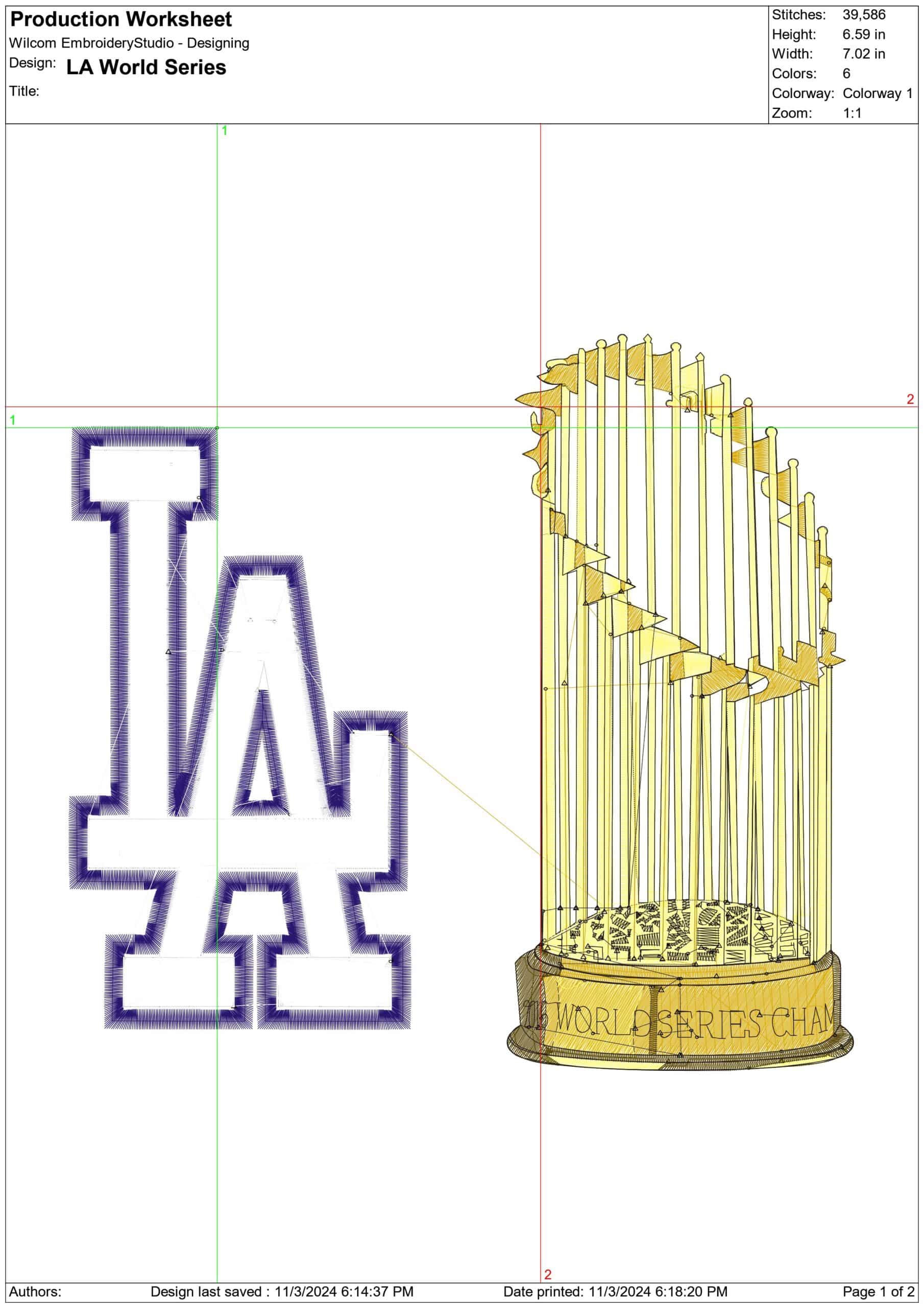 LA Dodgers - Major league Baseball logo 2024 World Series - MLB embroidery machine pattern embroidery file - instant download — view 2