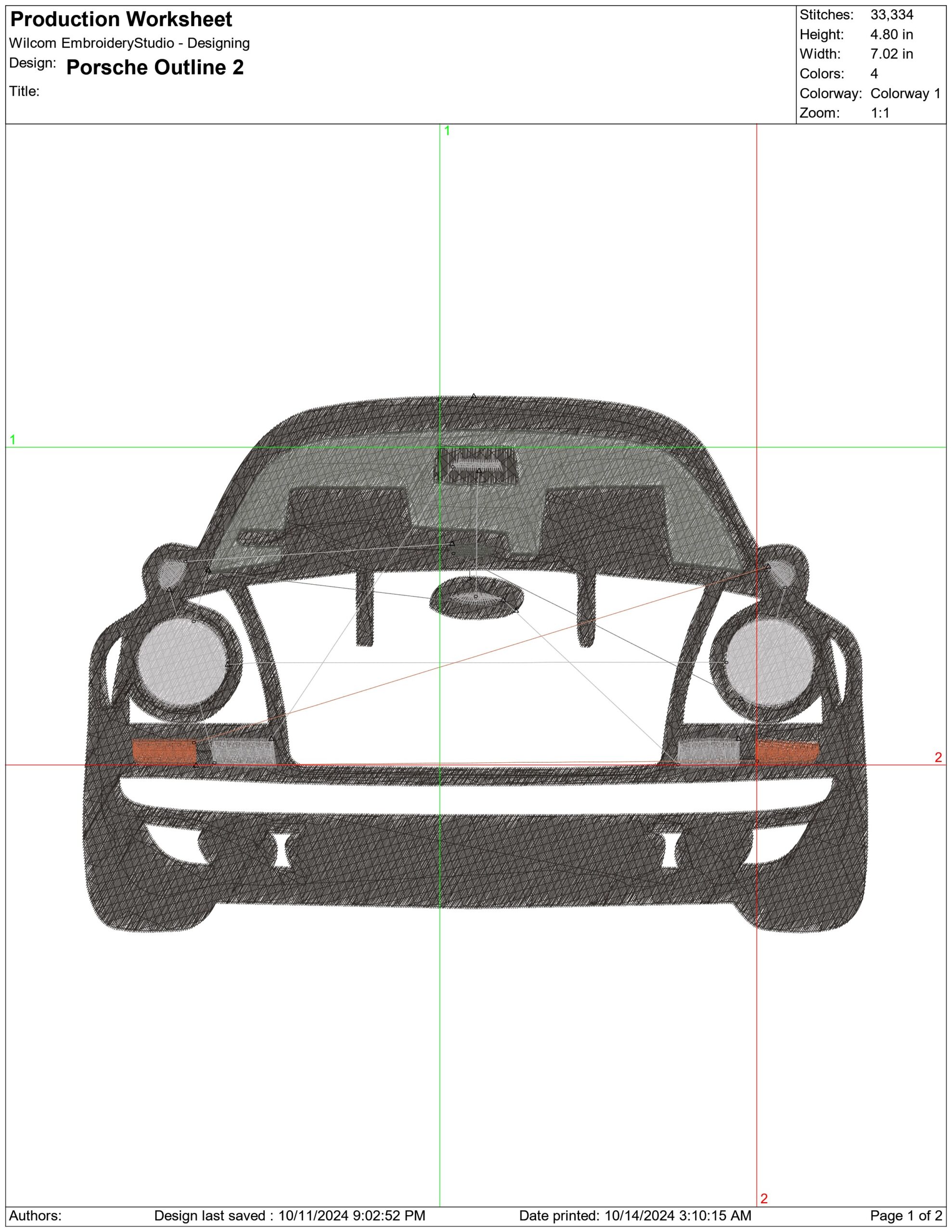 Porsche Stylized designs embroidery design - 911 Outline embroidery design machine pattern - Car embroidery file - instant download — view 2