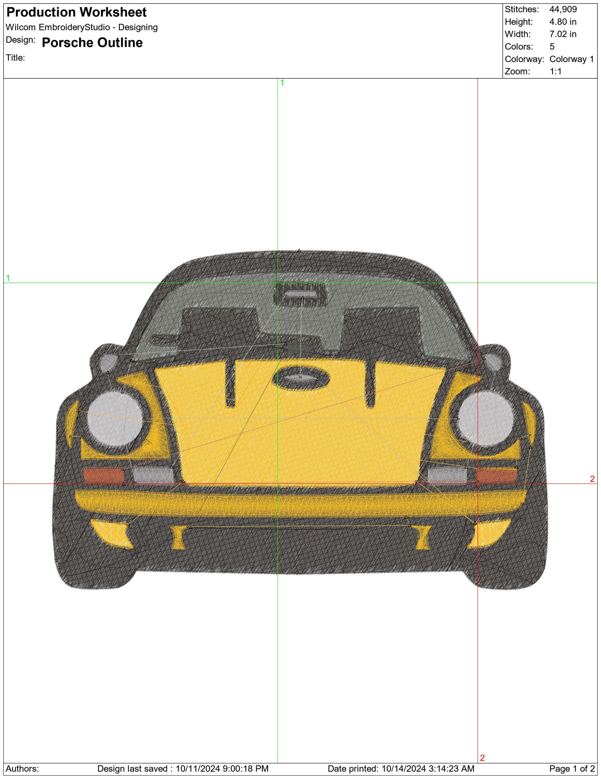 Porsche Stylized designs embroidery design - 911 Outline embroidery design machine pattern - Car embroidery file - instant download (Copy) — view 2