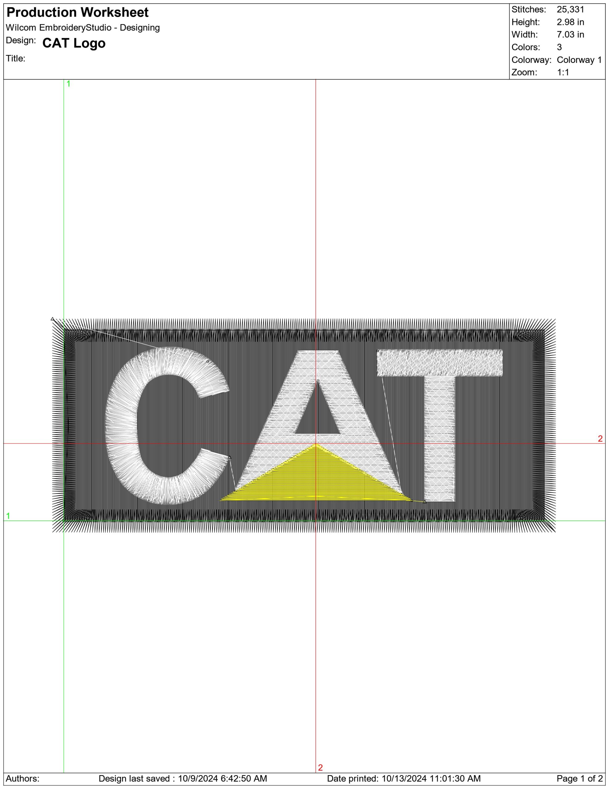 CAT Logo embroidery design -  Car embroidery design machine pattern - Car embroidery file - instant download — view 2