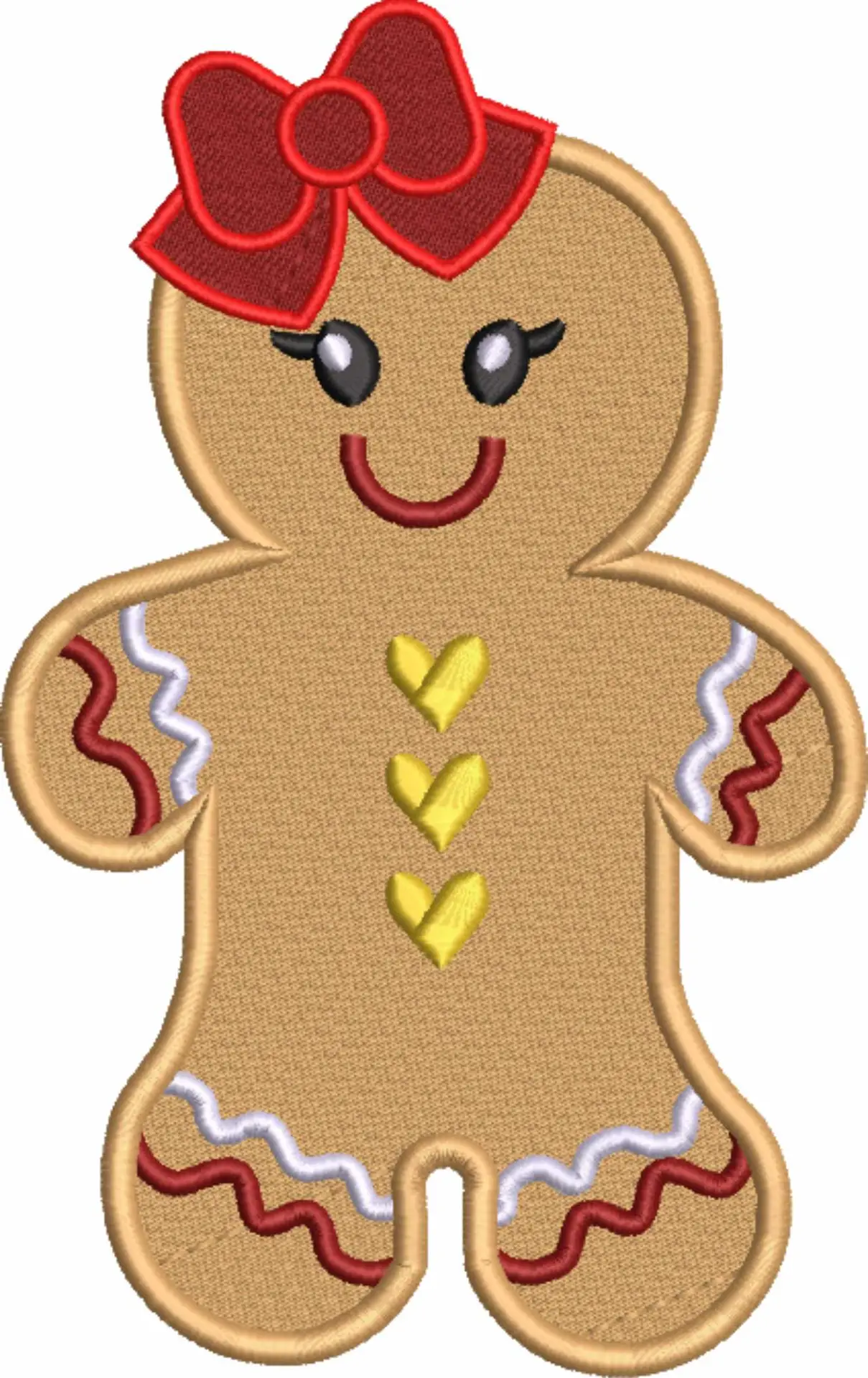 Gingerbread Girl - Xmas embroidery Design file - instant download in a frame — view 3
