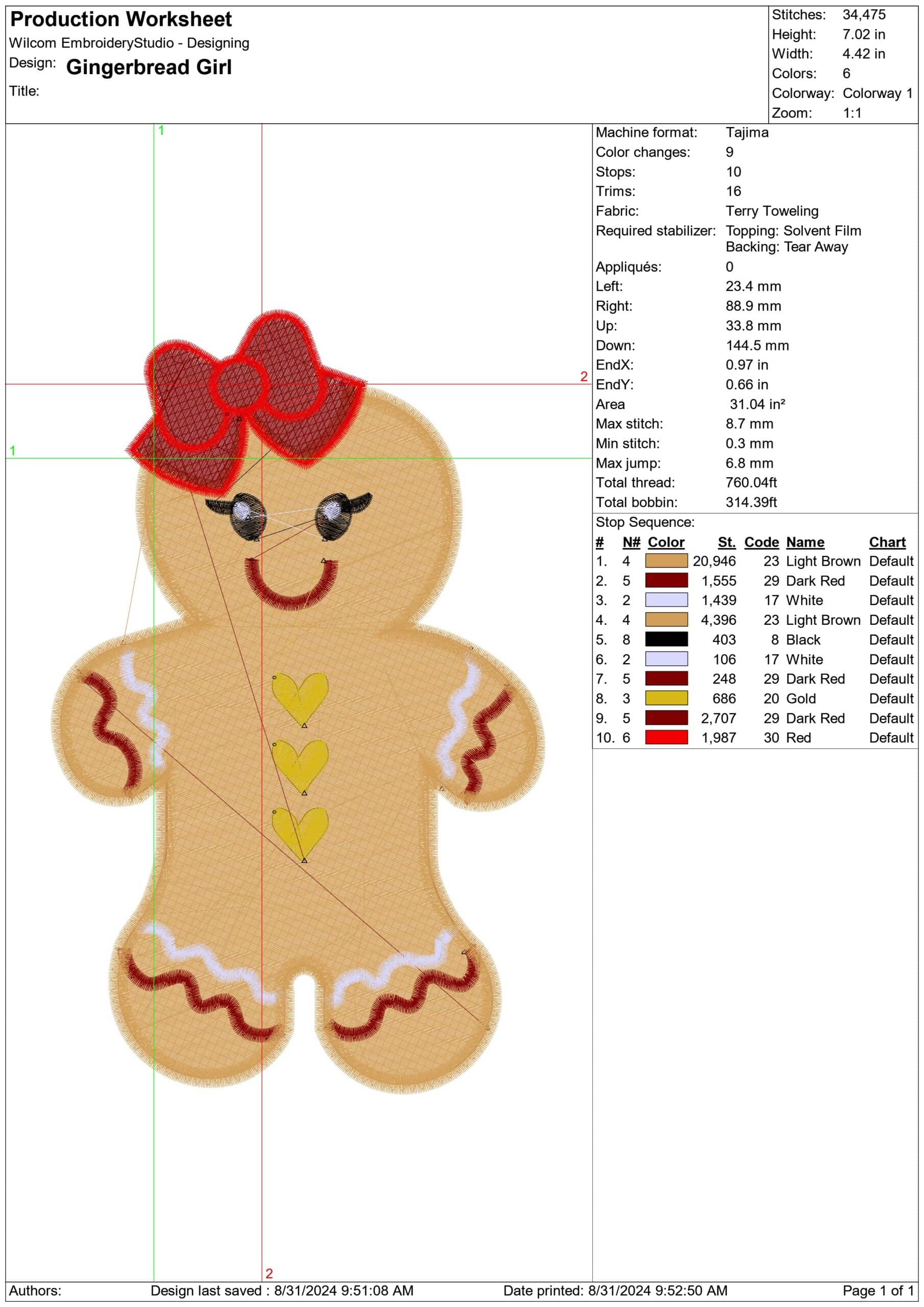 Gingerbread Girl - Xmas embroidery Design file - instant download in a frame — view 2