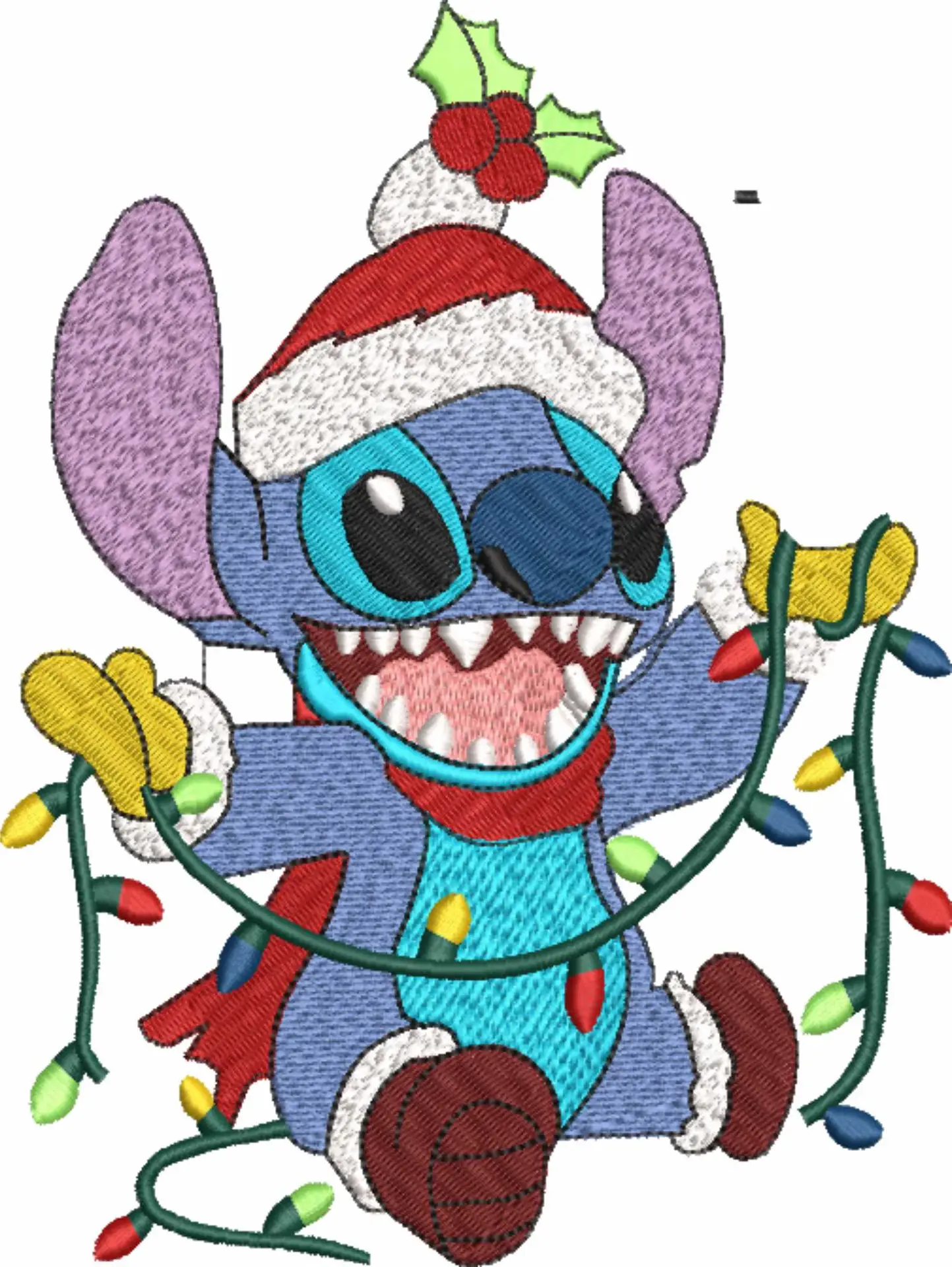 Cristmas Lights Stitch  - Xmas embroidery design file - instant download in a frame — view 4