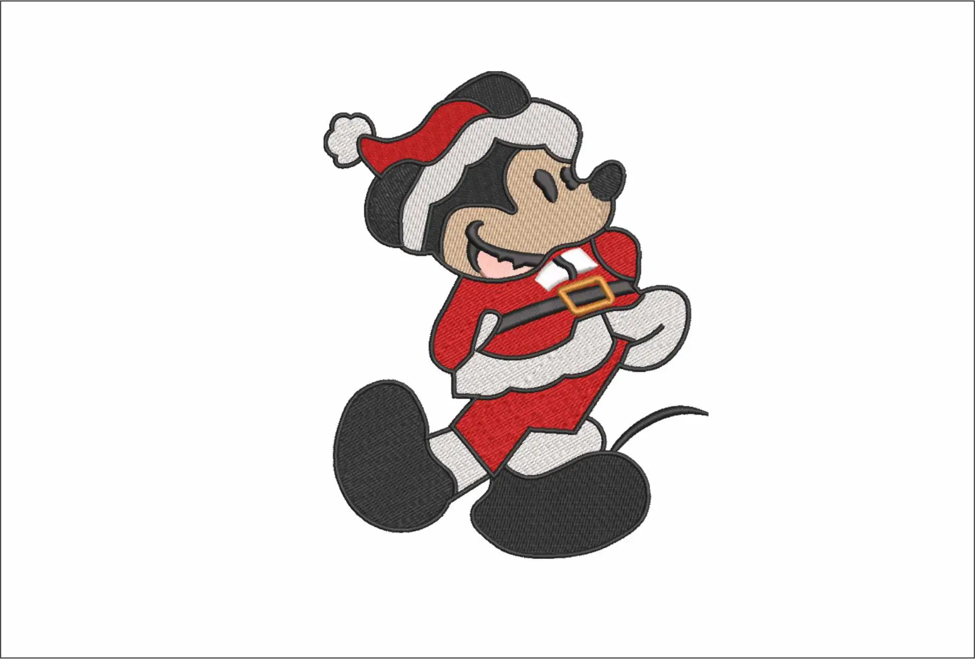 Christmas Mickey Mouse Santa  - Xmas embroidery design file - instant download in a frame