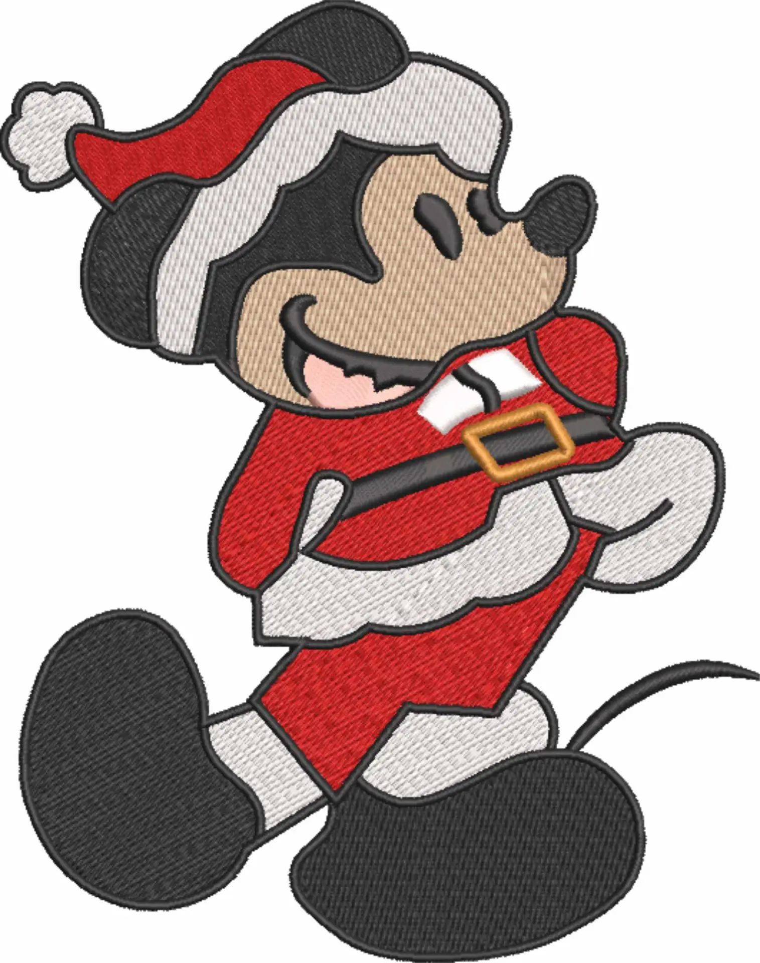 Christmas Mickey Mouse Santa  - Xmas embroidery design file - instant download in a frame — view 3