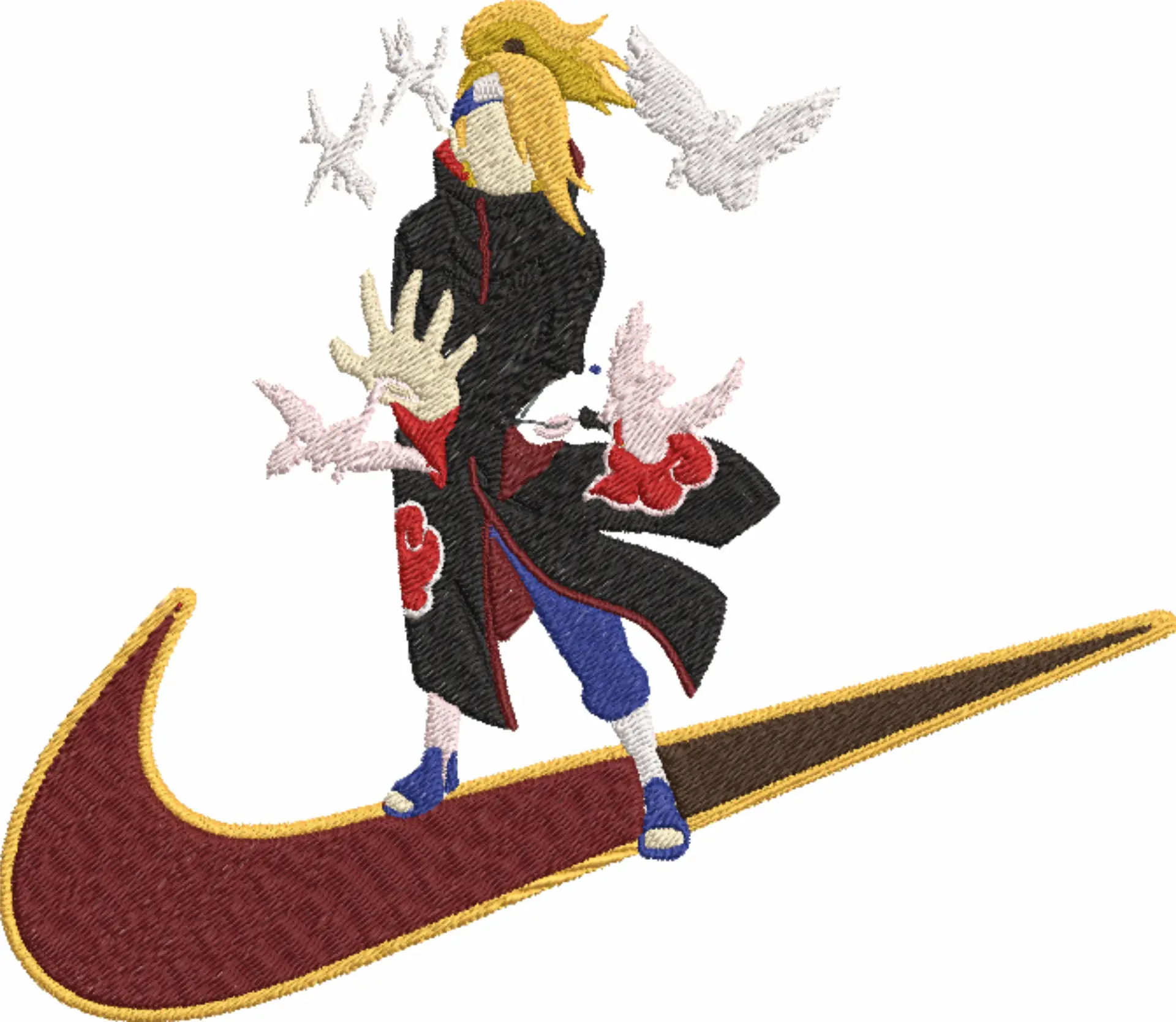 Nike Swoosh Deidara - Anime embroidery design - embroidery file - instant download — view 4