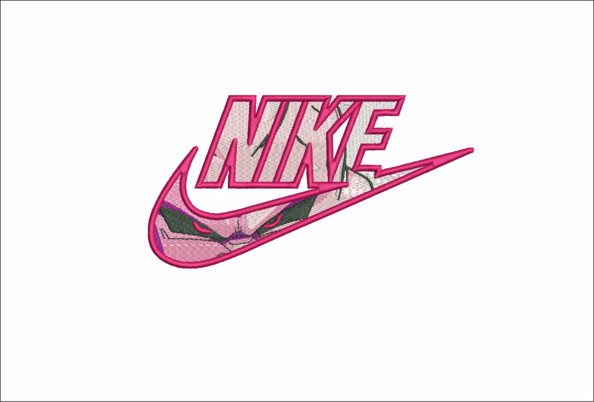 Nike Swoosh Kid Buu Dragon Ballz - Anime embroidery design - embroidery file - instant download