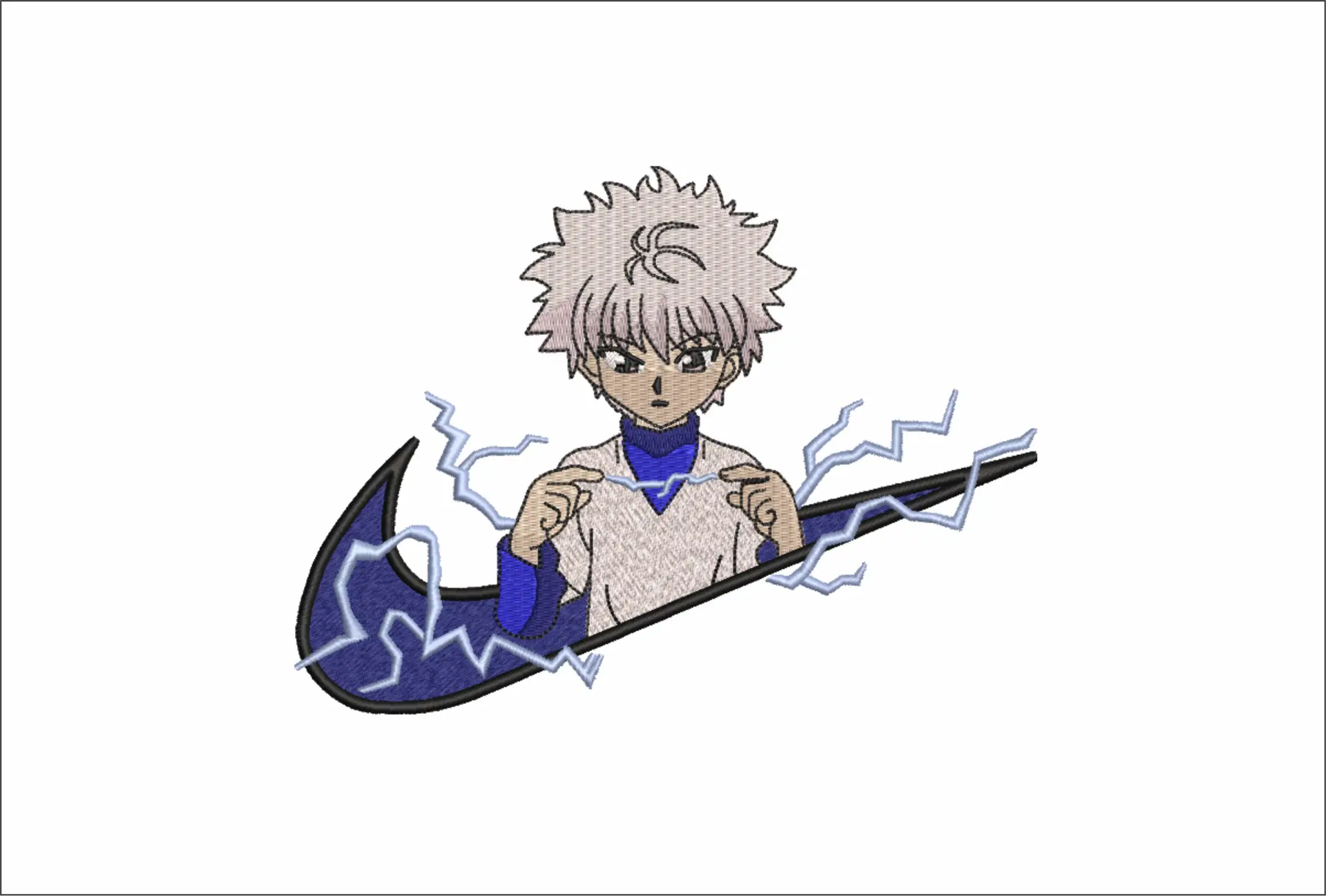 Nike Swoosh Kilua - Anime embroidery design - embroidery file - instant download