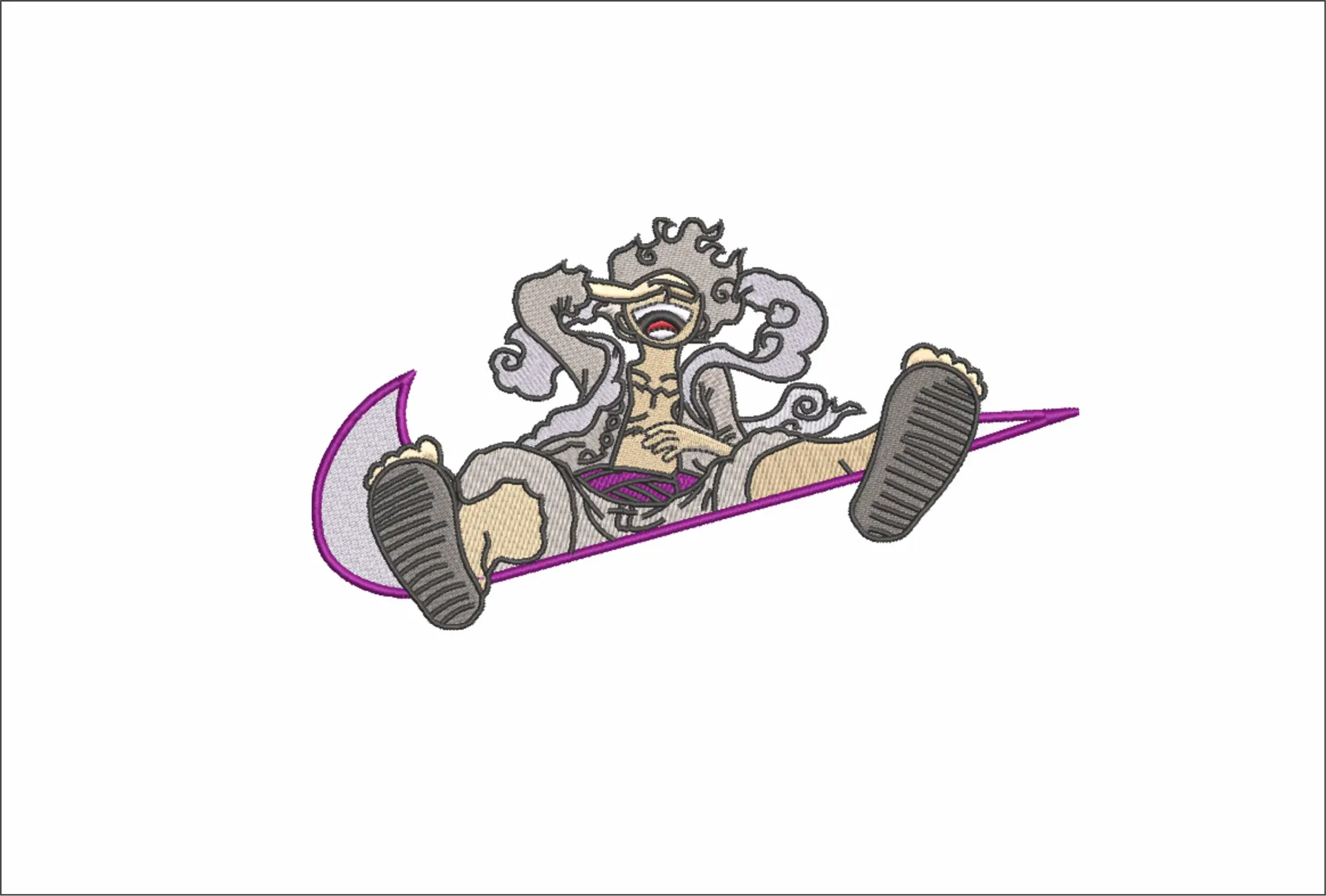 Nike Swoosh Luffy G5 - Anime embroidery design - embroidery file - instant download