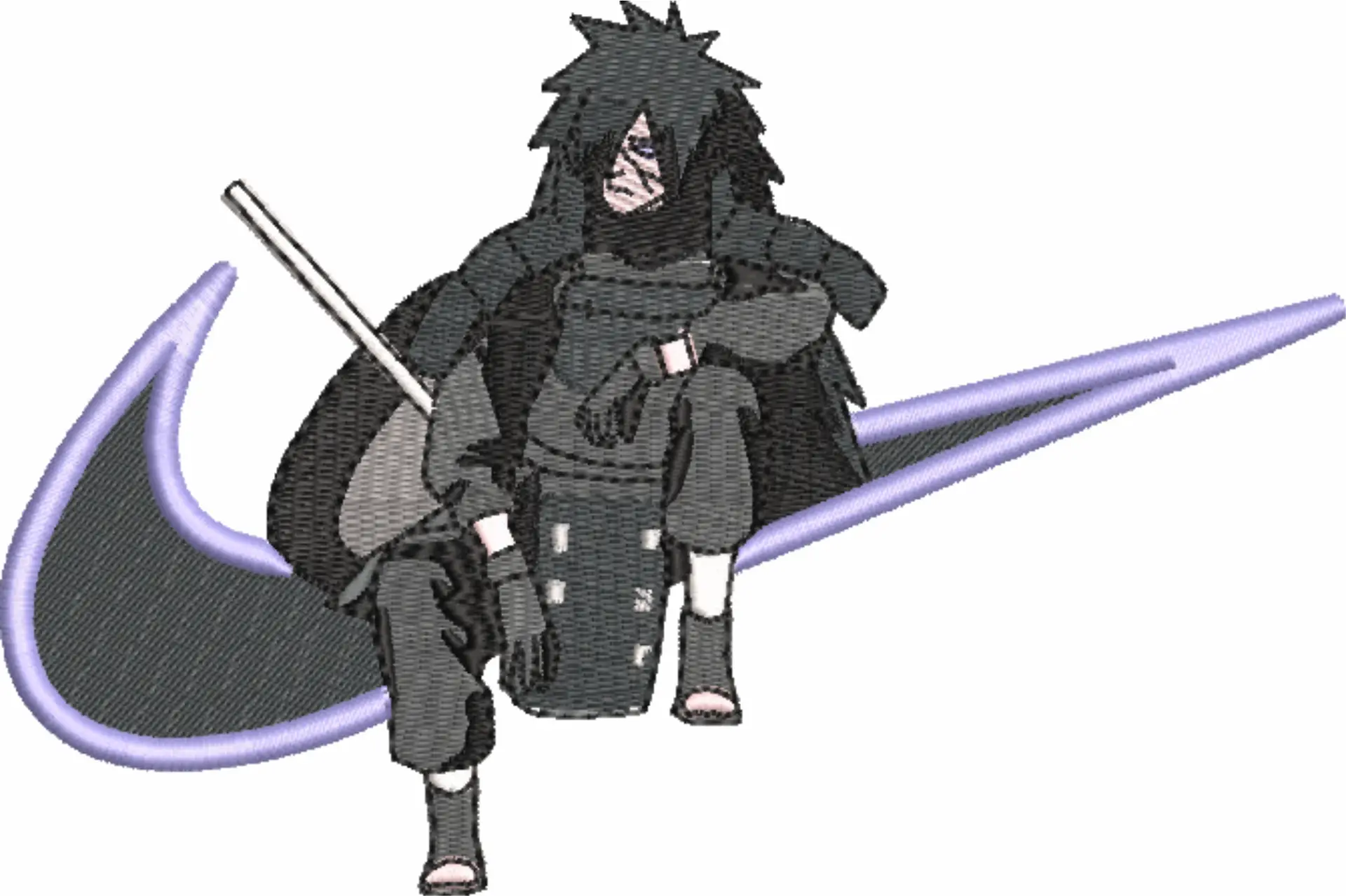 Nike Swoosh Madara Uchiha - Anime embroidery design - embroidery file - instant download — view 4