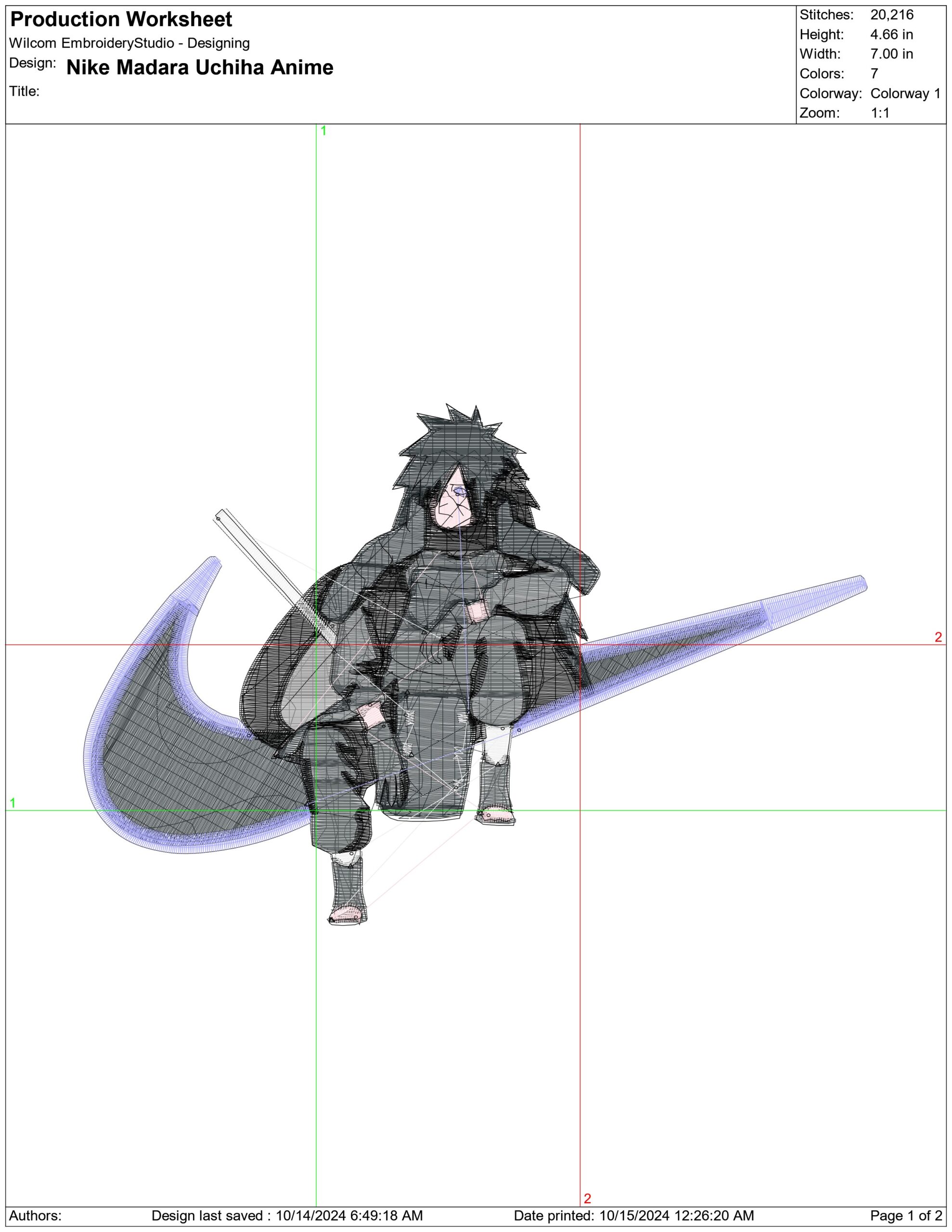 Nike Swoosh Madara Uchiha - Anime embroidery design - embroidery file - instant download — view 2