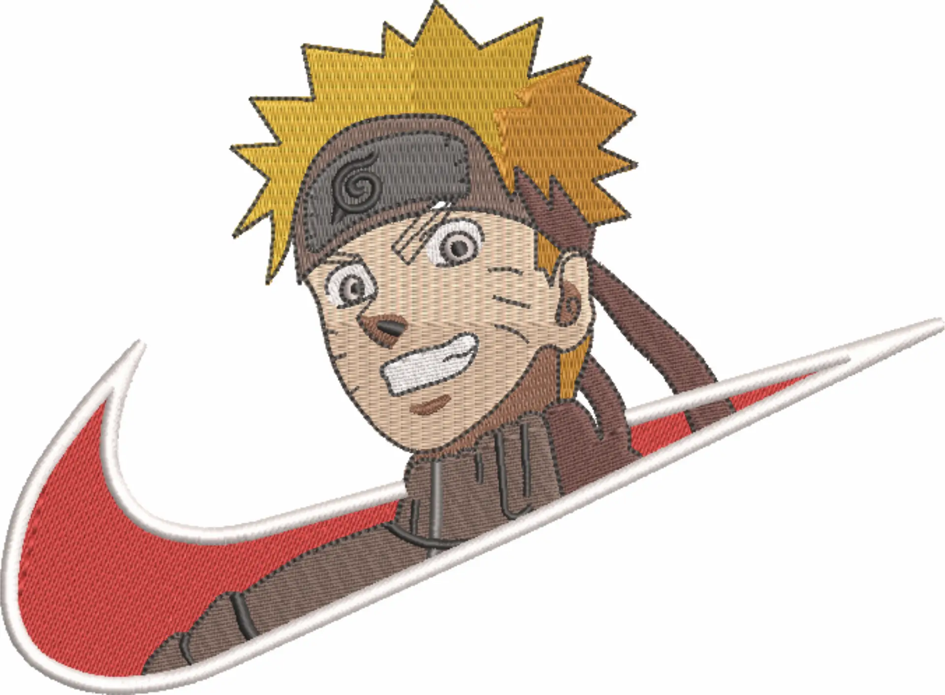 Nike Swoosh Naruto - Anime embroidery design - embroidery file - instant download — view 4