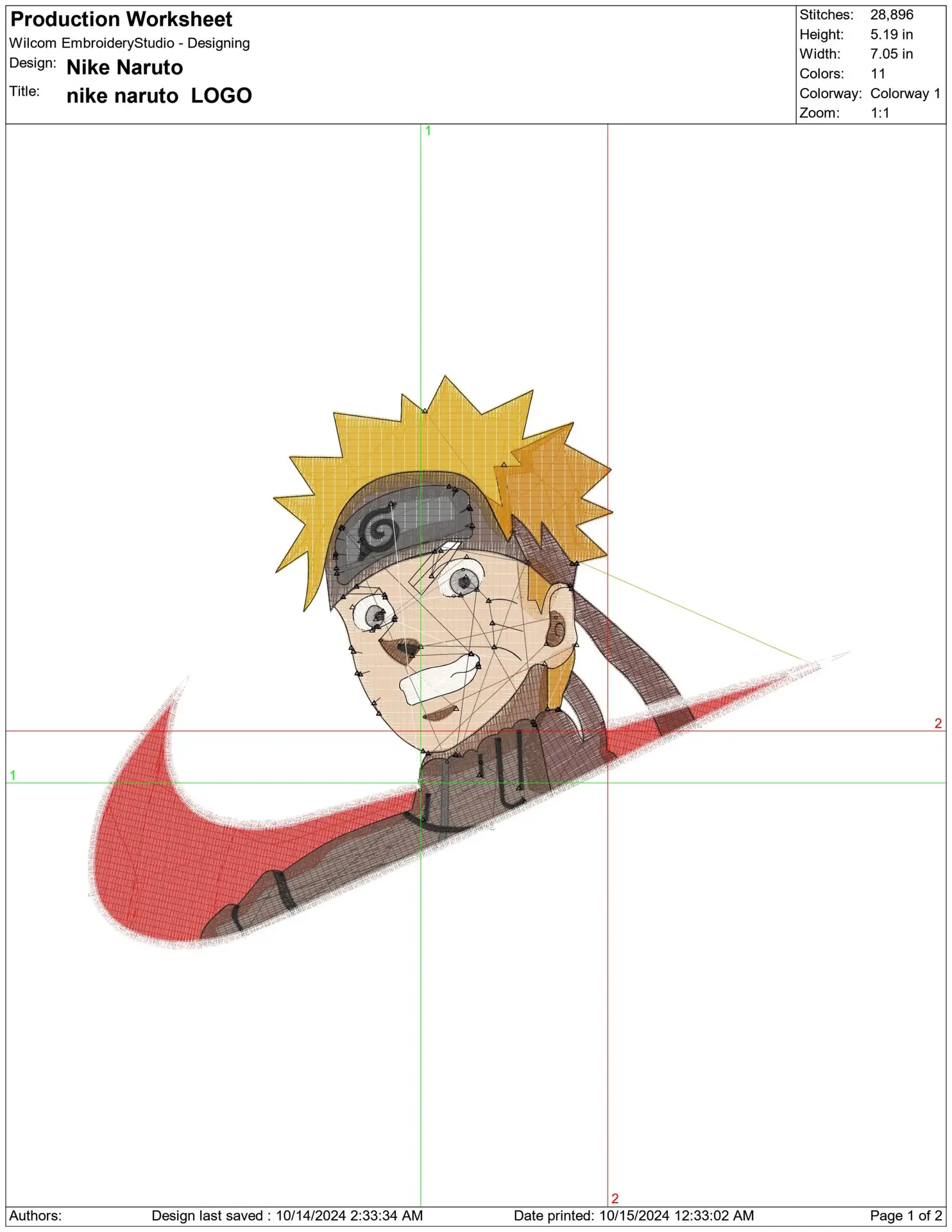 Nike Swoosh Naruto - Anime embroidery design - embroidery file - instant download — view 2