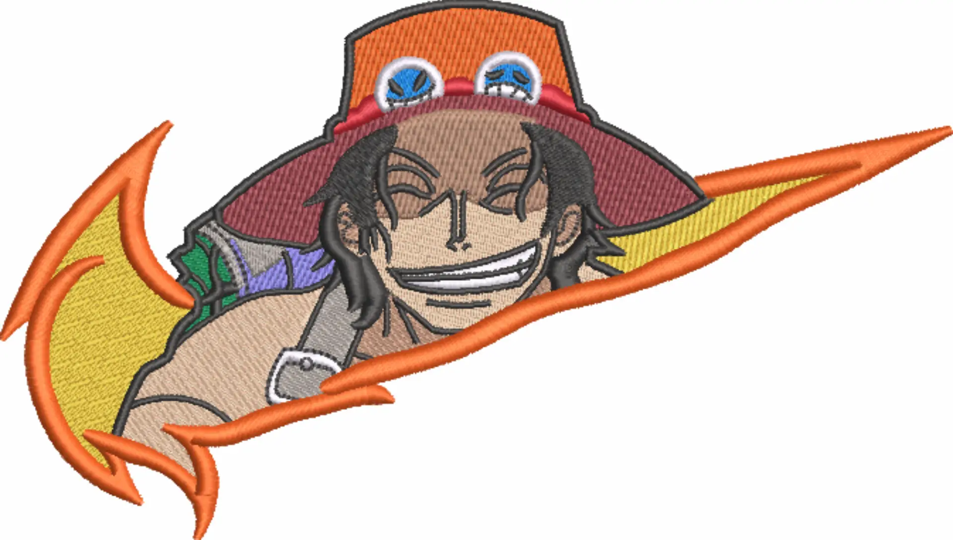 Nike Swoosh Portgas d Ace - Anime embroidery design - embroidery file - instant download — view 4