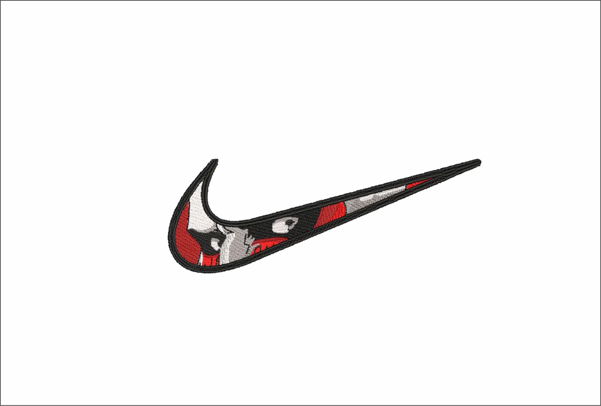 Nike Swoosh Eyes - Anime embroidery design - embroidery file - instant download