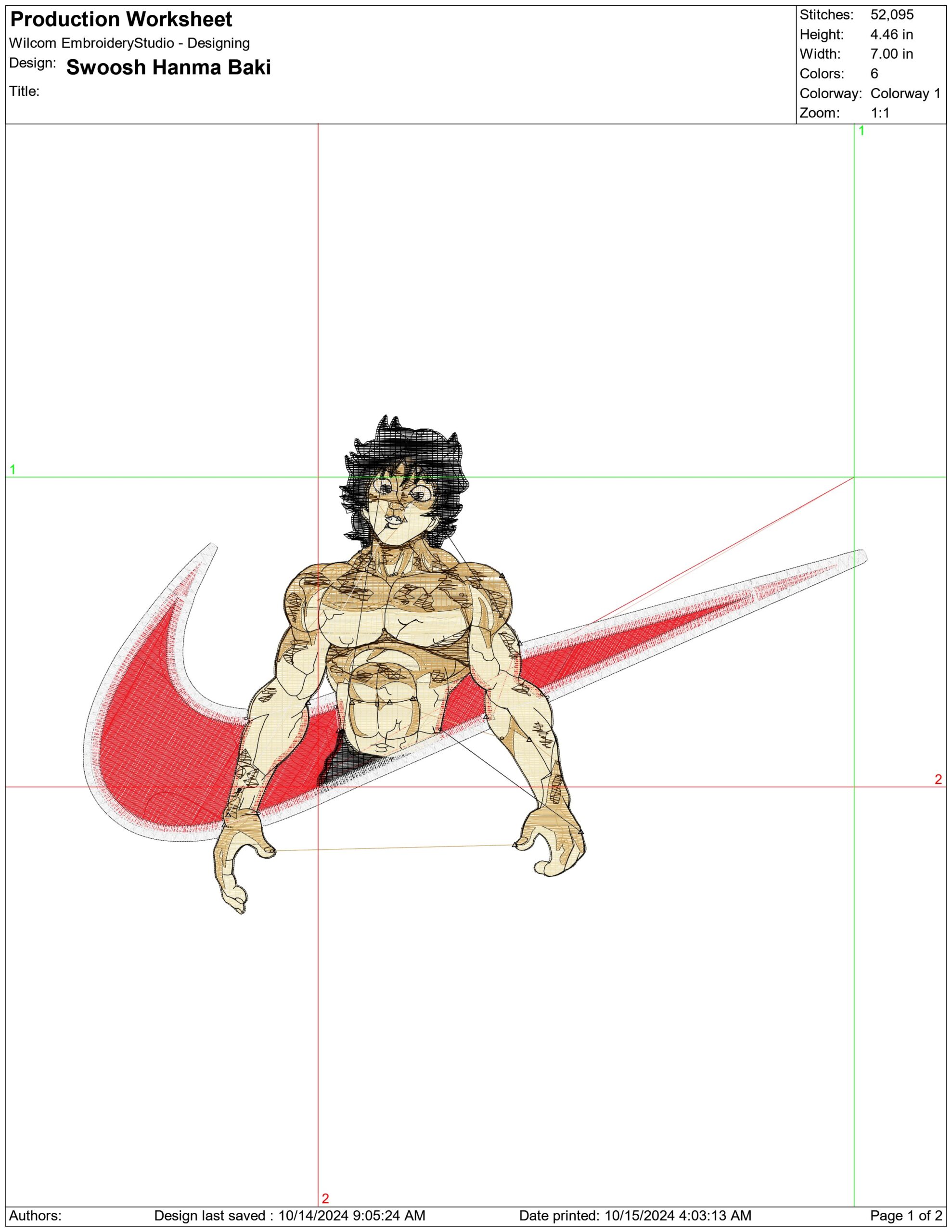 Nike Swoosh Hanma Baki - Anime embroidery design - embroidery file - instant download — view 2