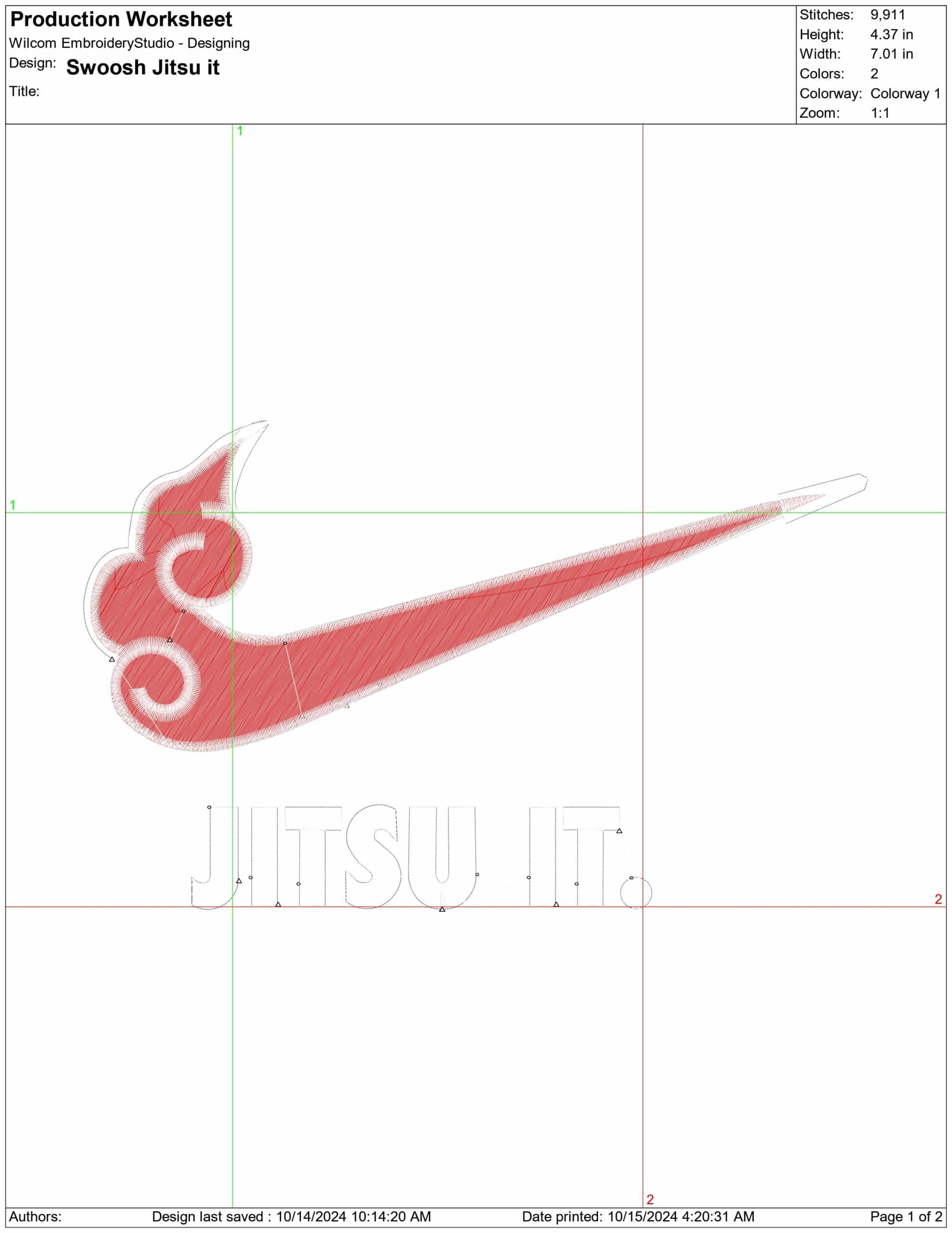 Nike Swoosh Jitsu It - Anime embroidery design - embroidery file - instant download — view 2