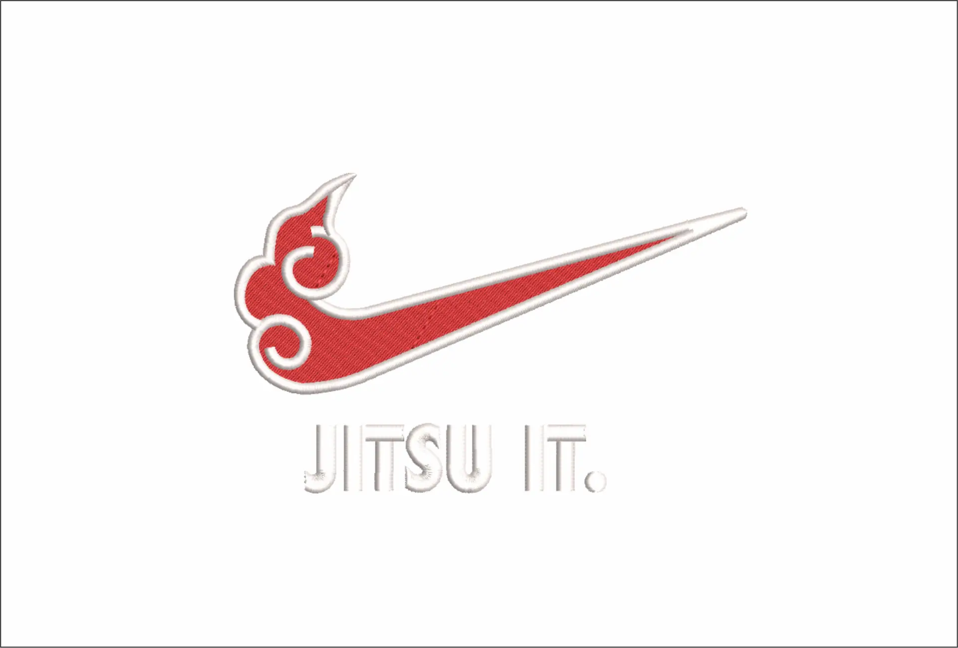 Nike Swoosh Jitsu It - Anime embroidery design - embroidery file - instant download