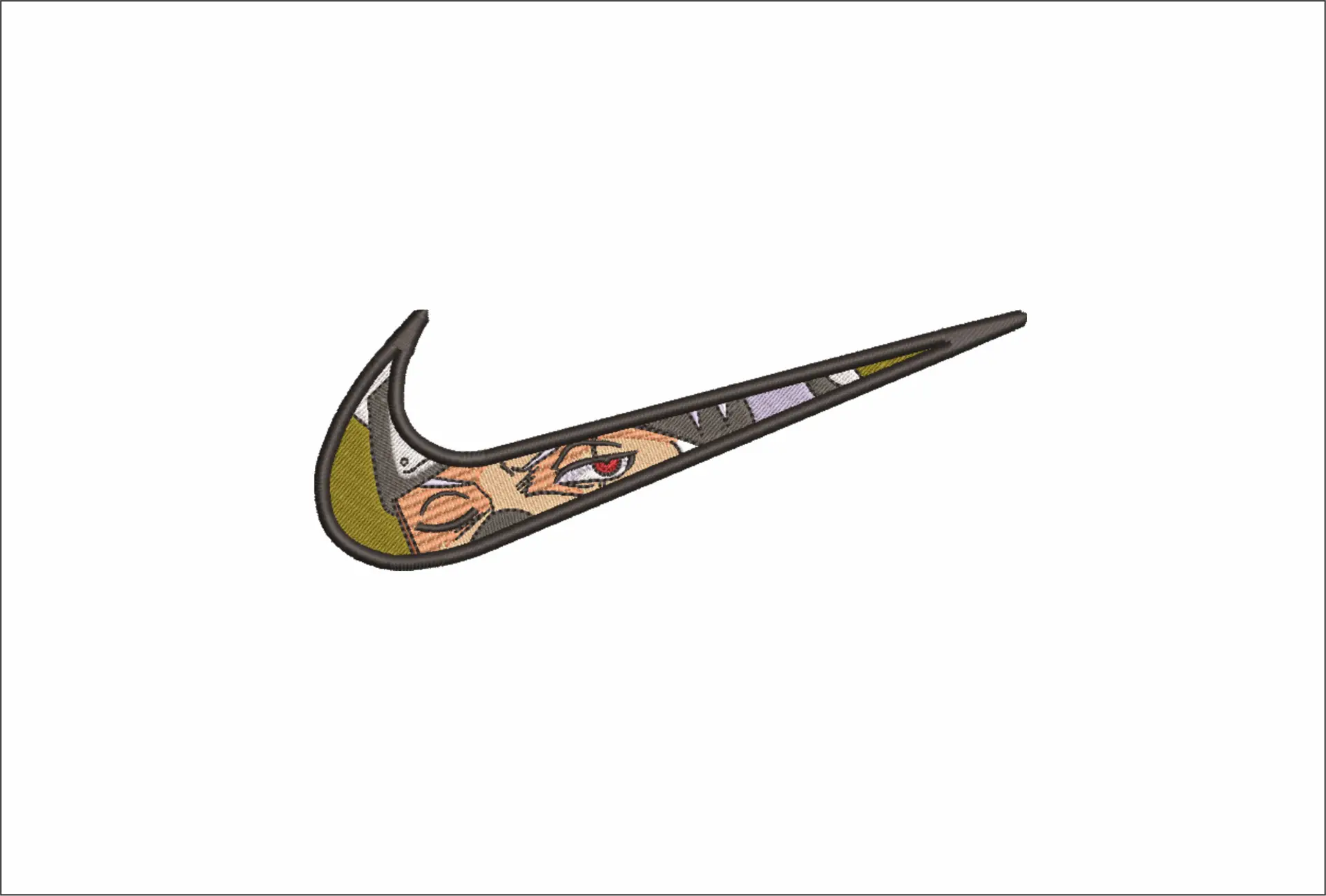 Nike Swoosh Kakashi - Anime embroidery design - embroidery file - instant download