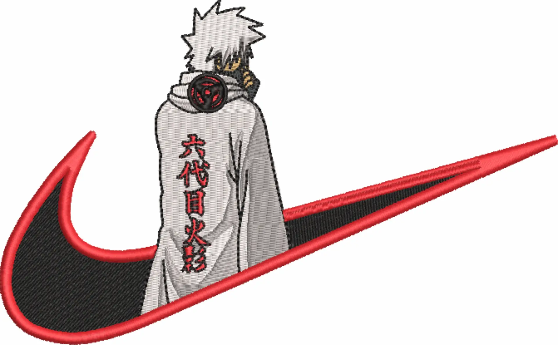Nike Swoosh Kakashi Hatake - Anime embroidery design - embroidery file - instant download — view 4