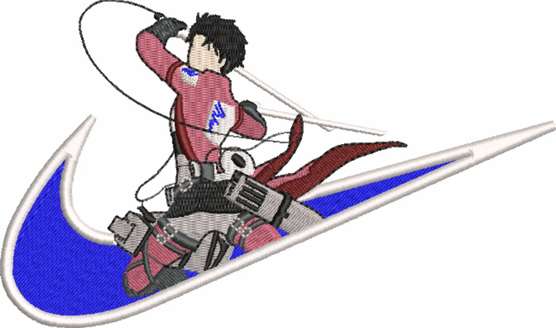 Nike Swoosh Levi Akkerman - Anime embroidery design - embroidery file - instant download — view 4
